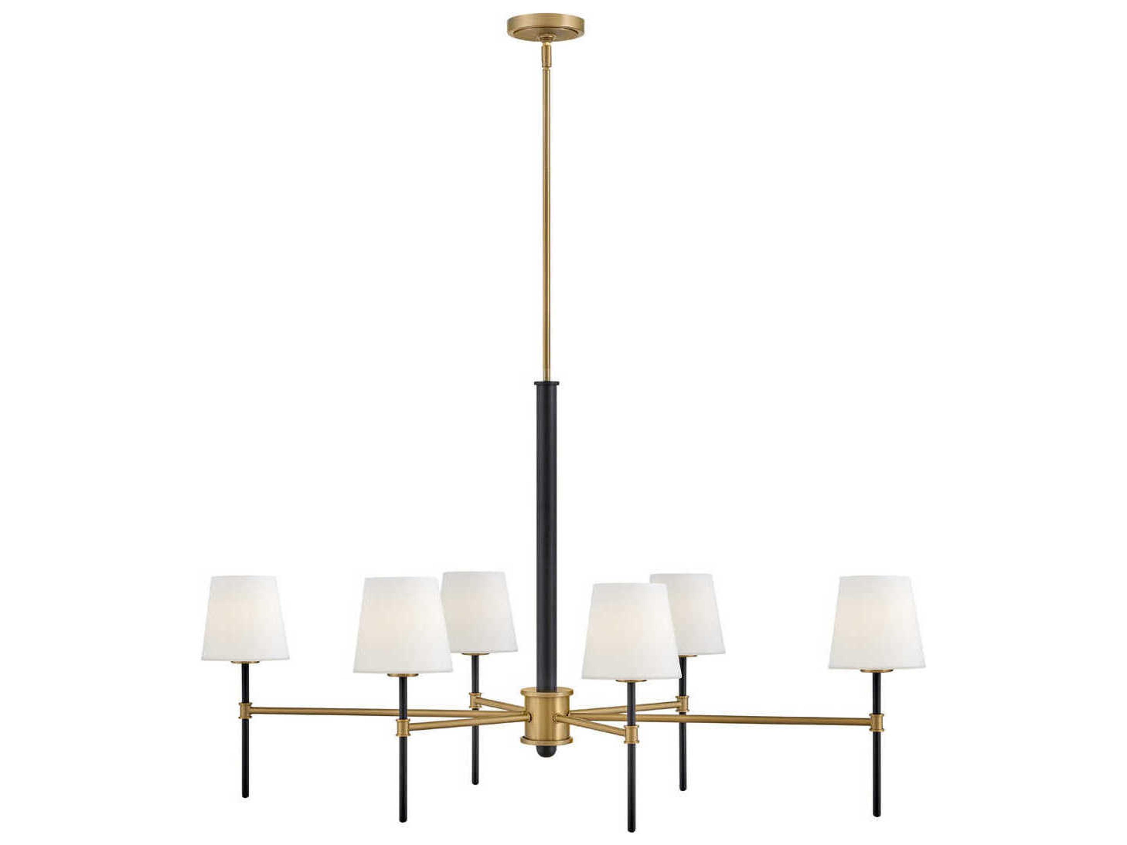 Hinkley Saunders 6-Light Black Lacquered Brass Island Pendant