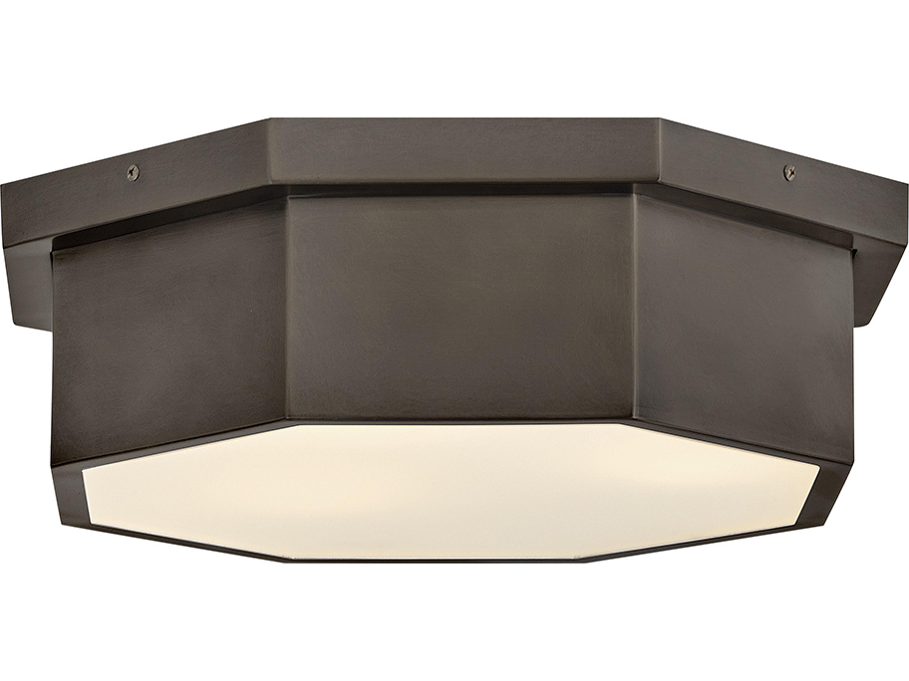 Hinkley Facet 3-Light Black Oxide Geometric Flush Mount