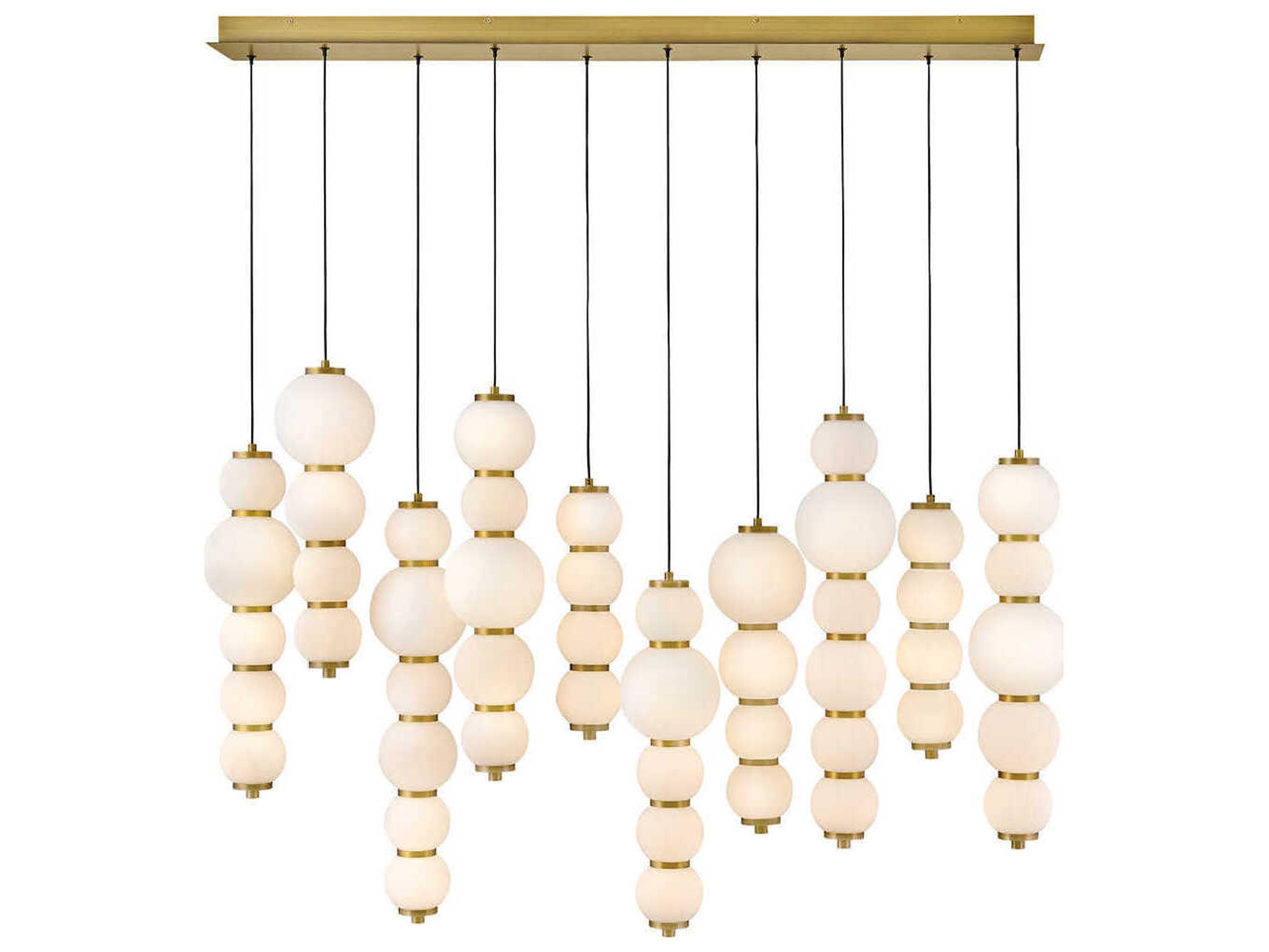 Hinkley Trigo Lacquered Brass Globe Linear Island Pendant