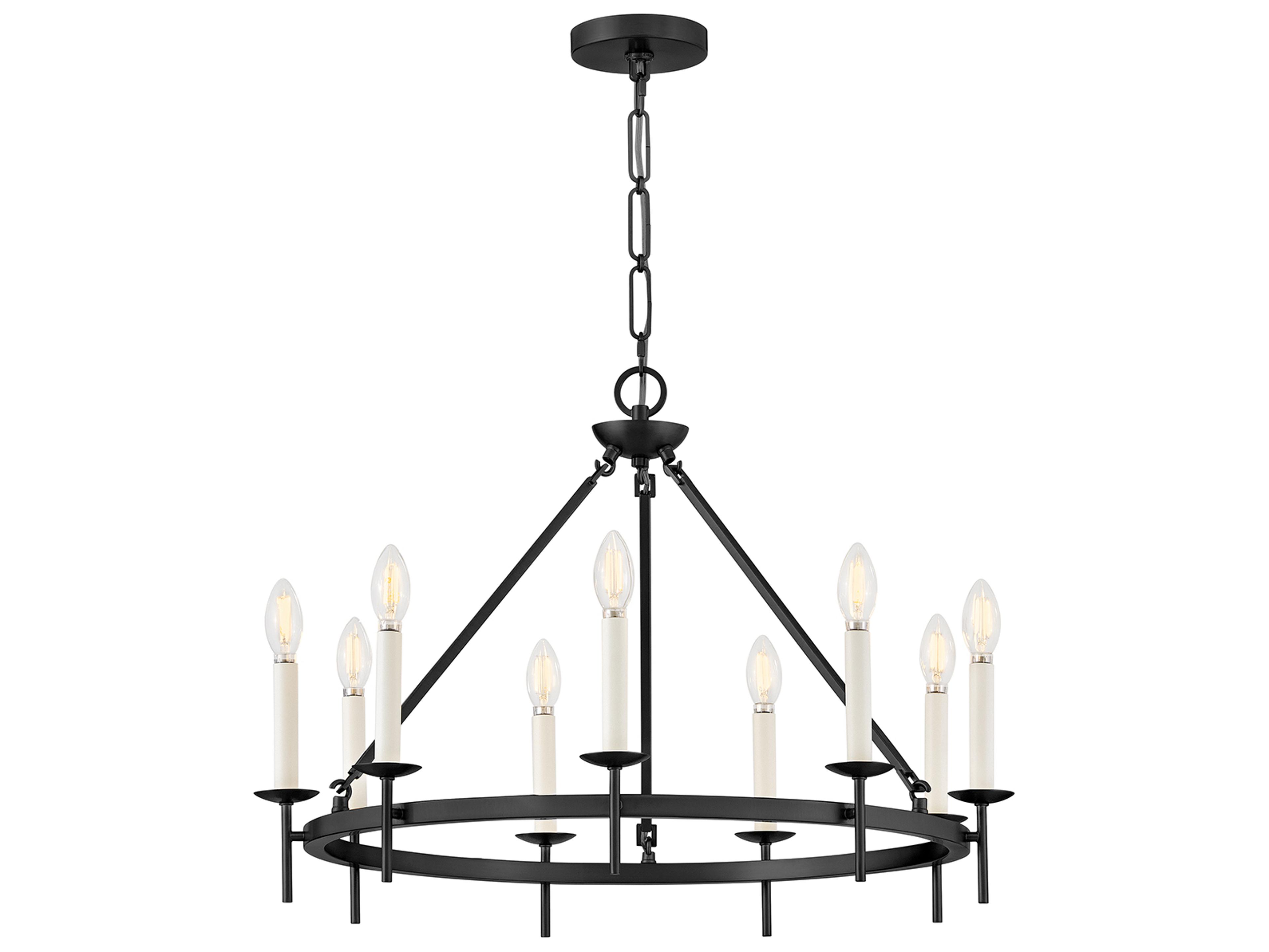 Hinkley Copley 9-Light Black Traditional Candelabra Chandelier
