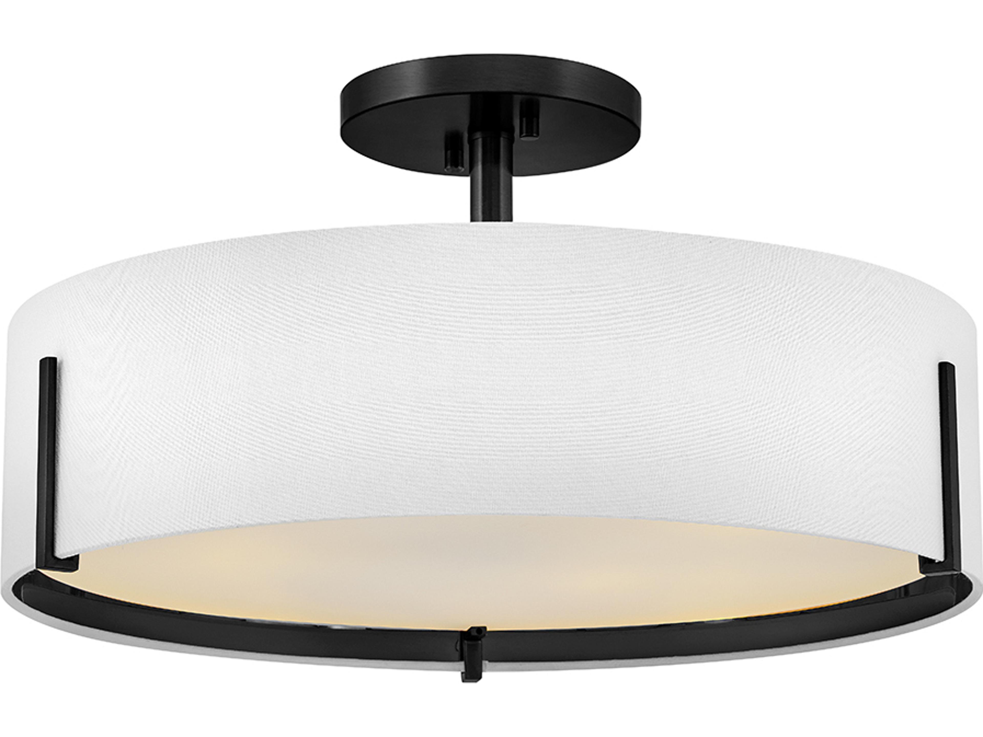 Hinkley Halle 4-Light Black Drum Semi Flush Mount