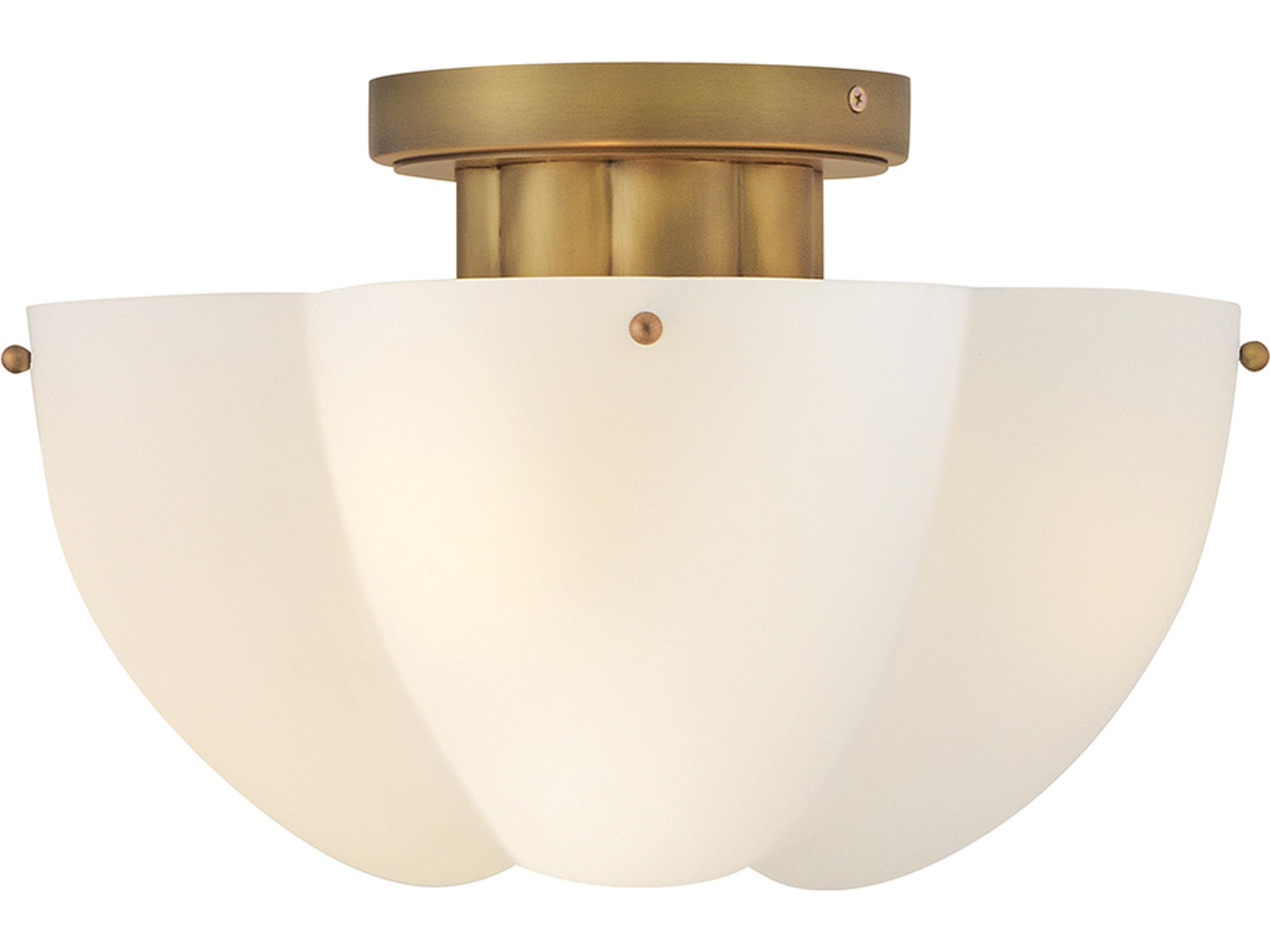 Hinkley Becca 4-Light Heritage Brass Dome Semi Flush Mount