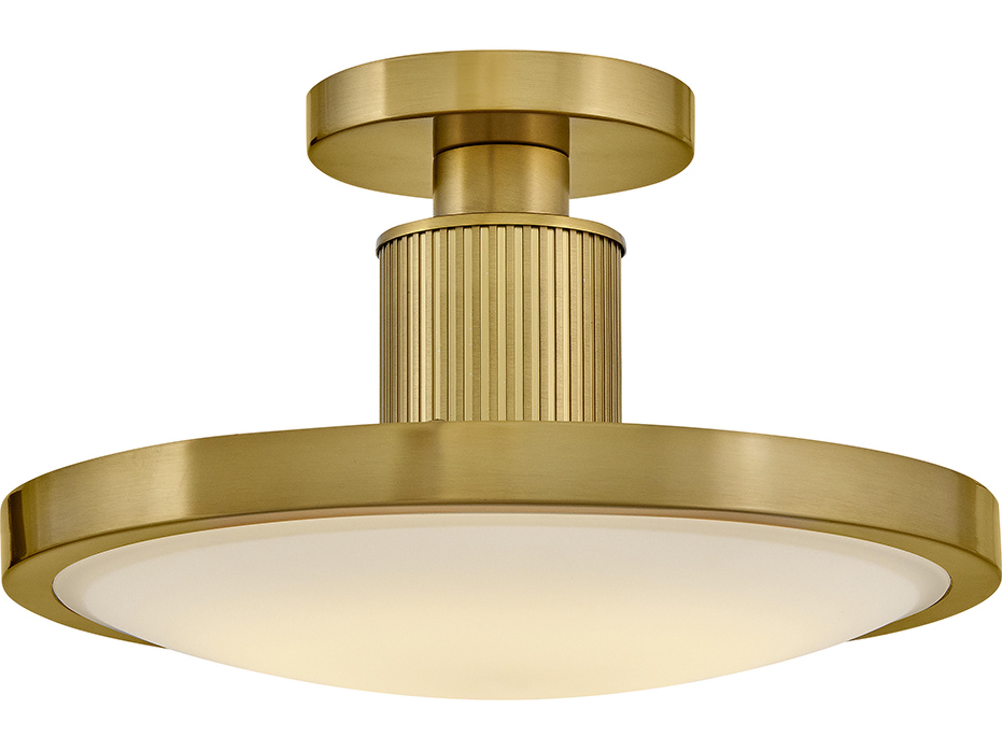 Hinkley Kieran Lacquered Brass Round Semi Flush Mount