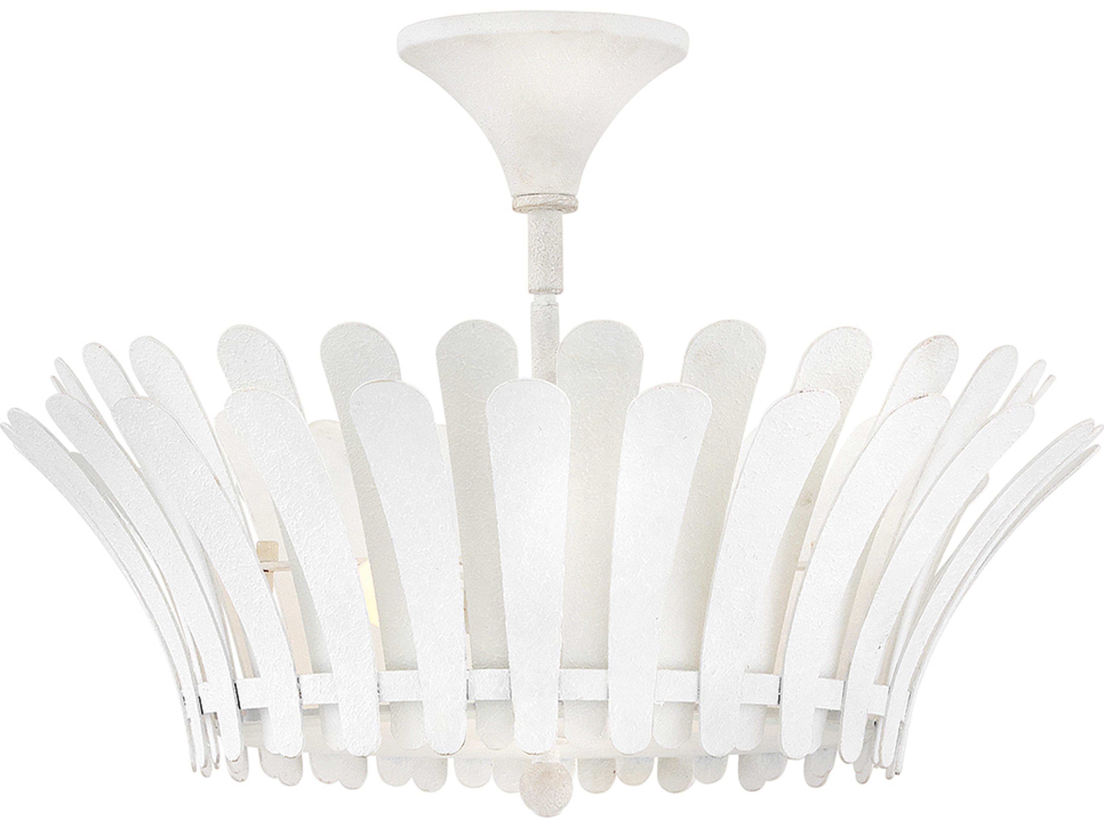 Hinkley Reina 3-Light Textured Plaster White Semi Flush Mount