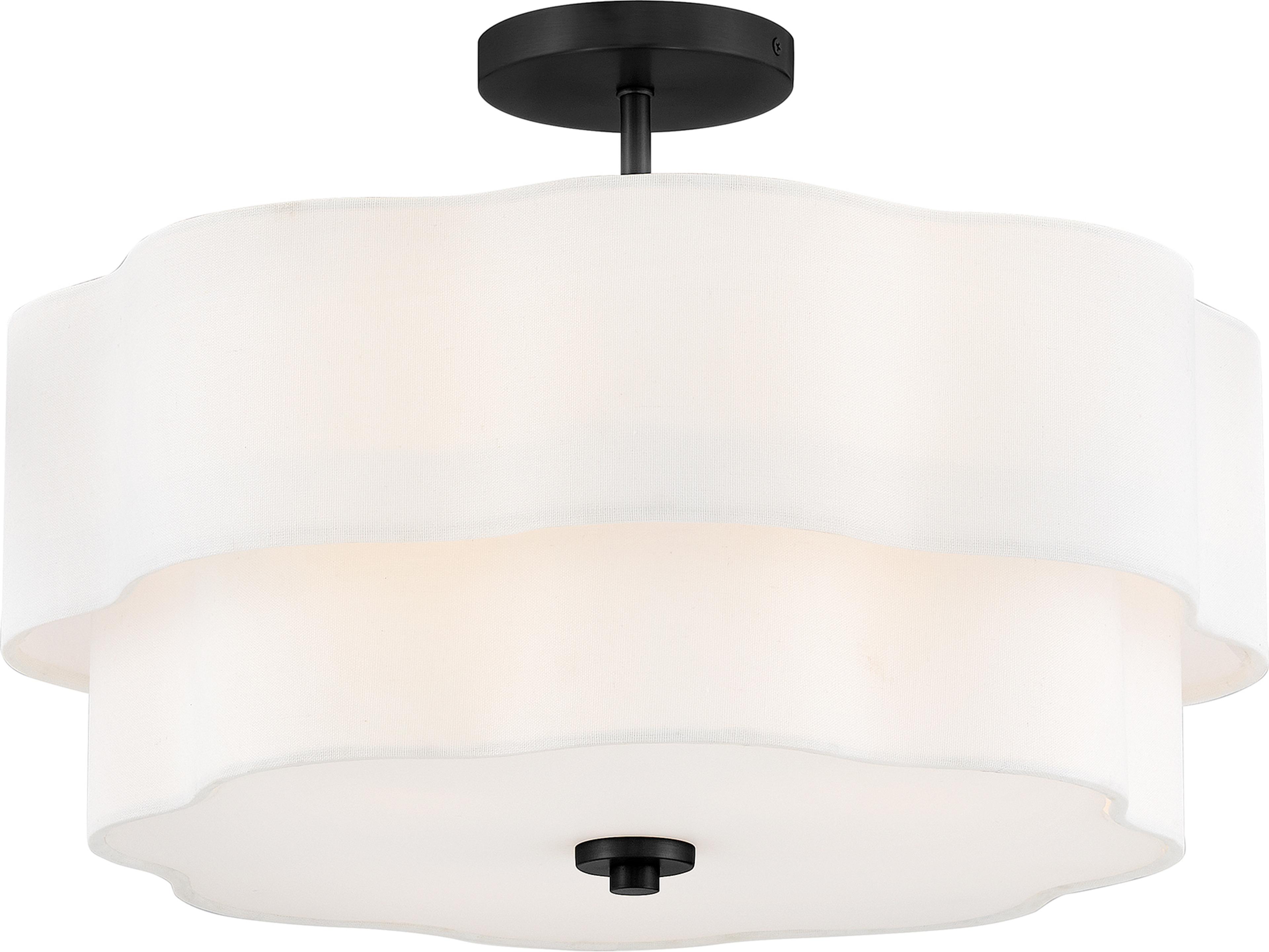 Hinkley Gwen 4-Light Black Round Tiered Semi Flush Mount