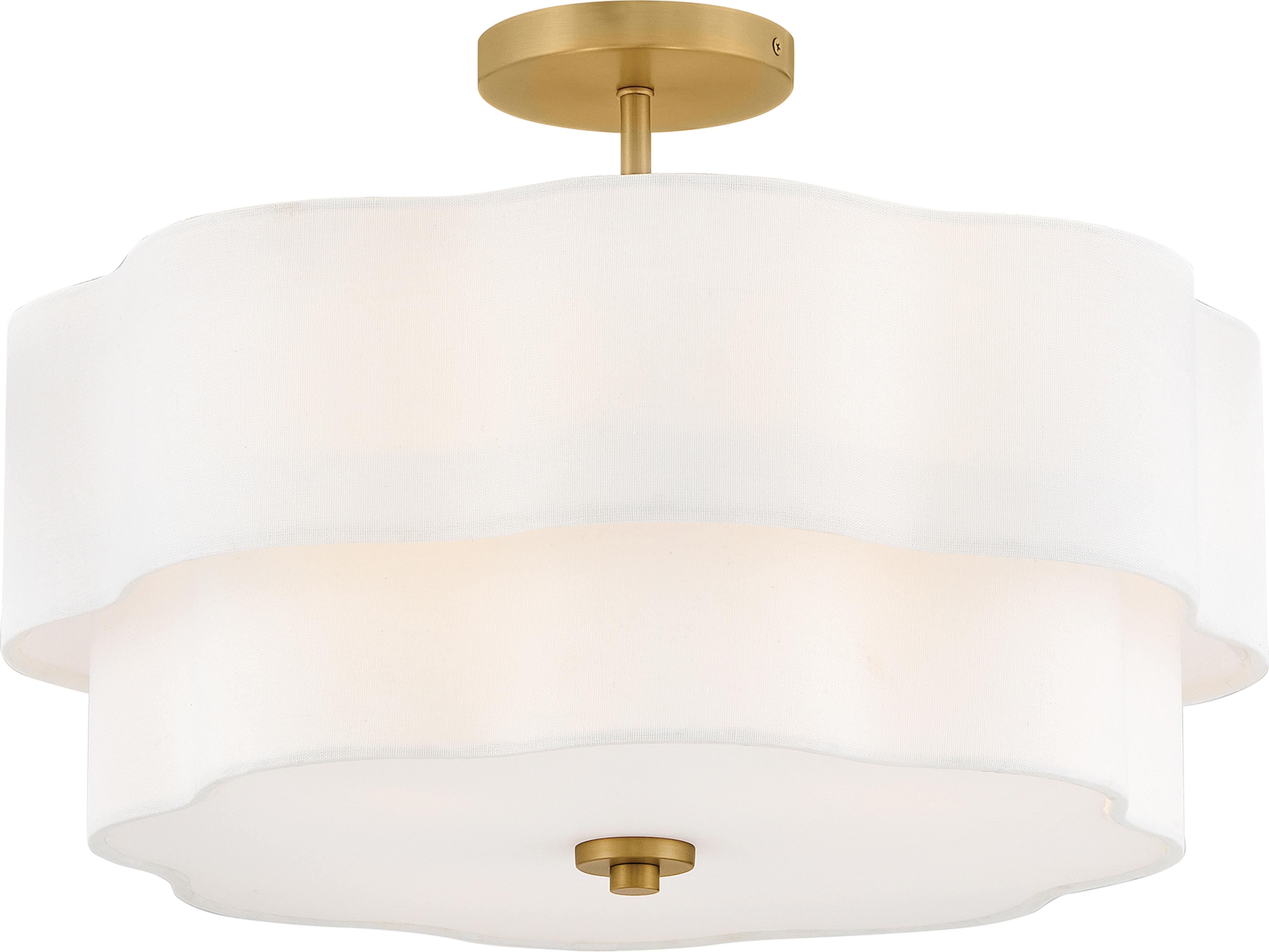 Hinkley Gwen 4-Light Lacquered Brass Round Tiered Semi Flush Mount