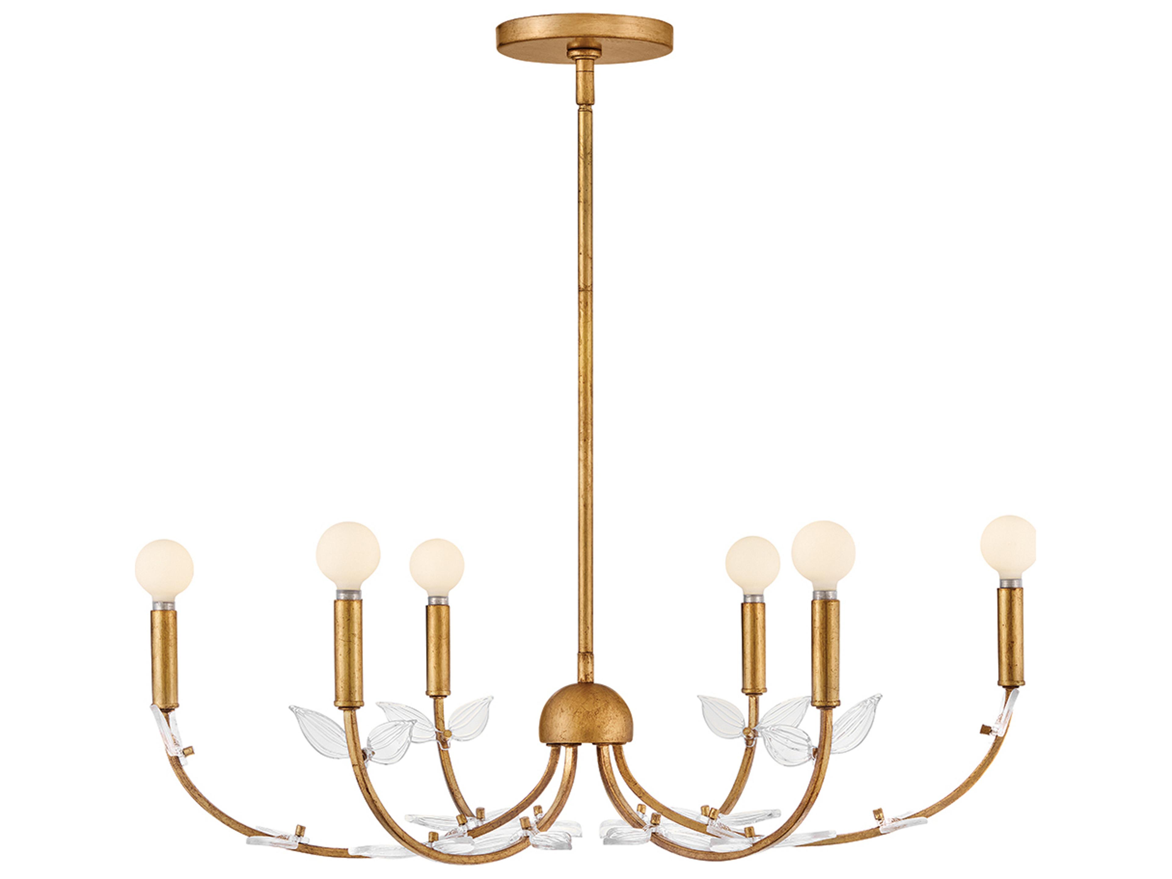 Hinkley Aliso 6-Light Distressed Brass Candelabra Chandelier