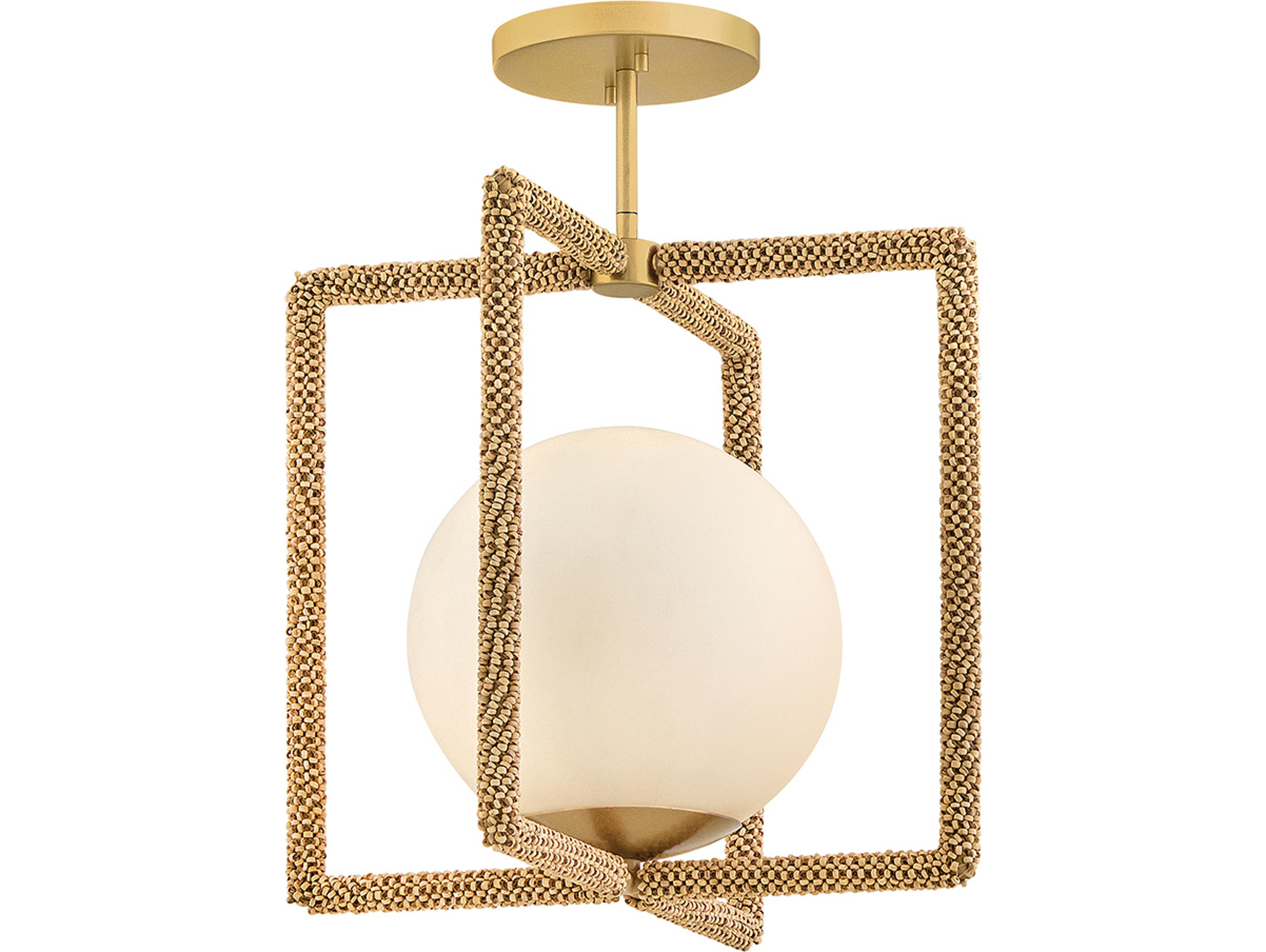 Hinkley Keona 1-Light Deluxe Gold Globe Semi Flush Mount