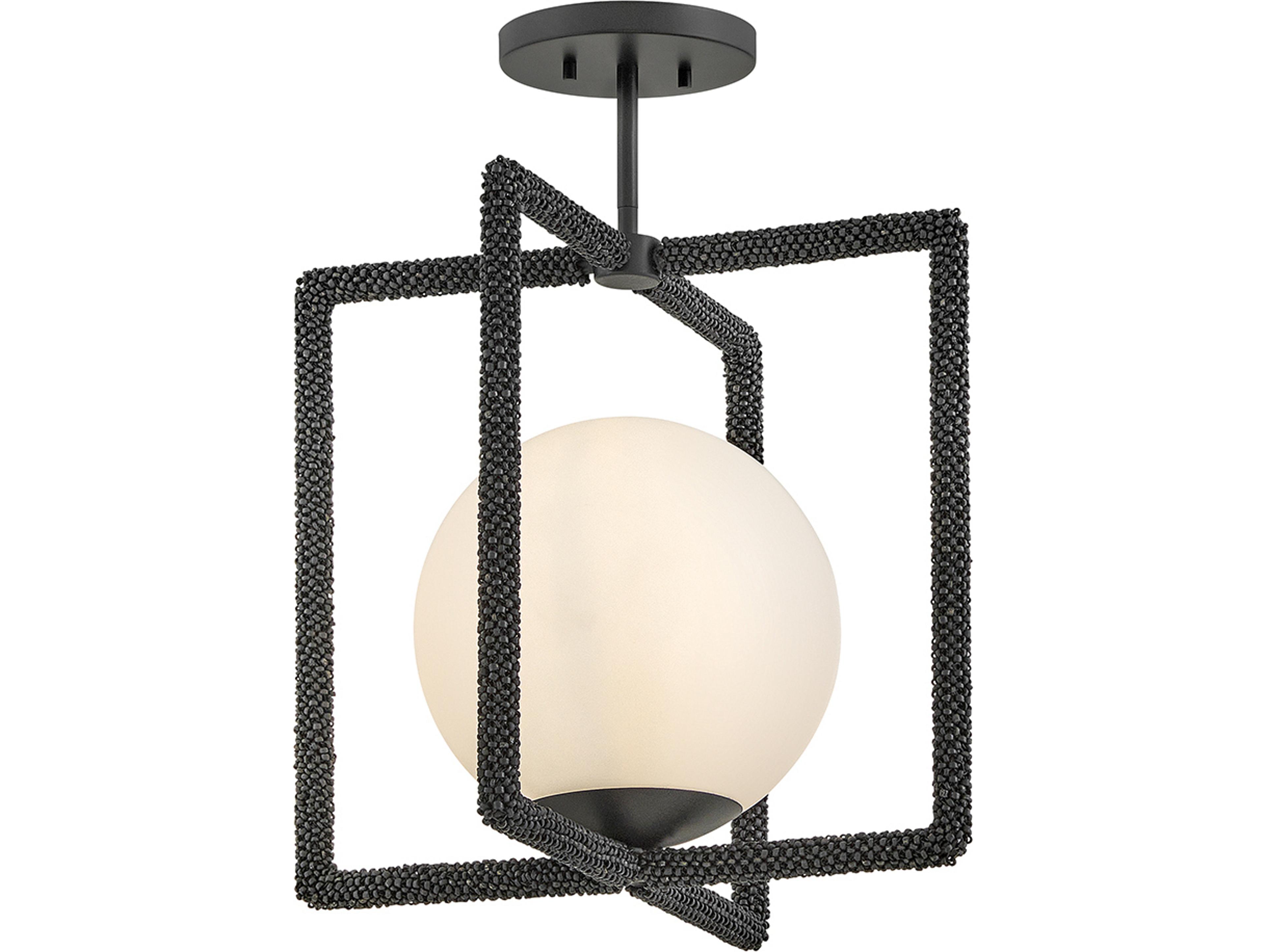 Hinkley Keona 1-Light Painted Black Oxide Globe Semi Flush Mount