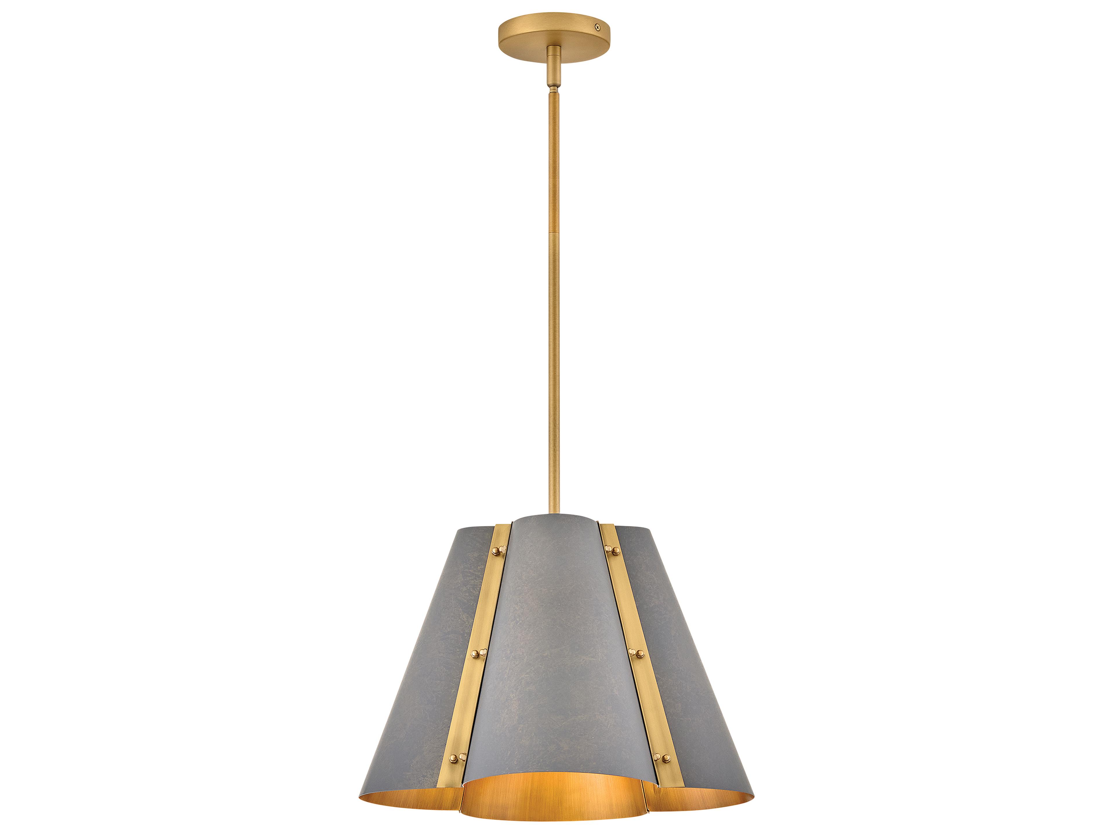Hinkley Bowman 1-Light Slate Bronze Heritage Brass Pendant