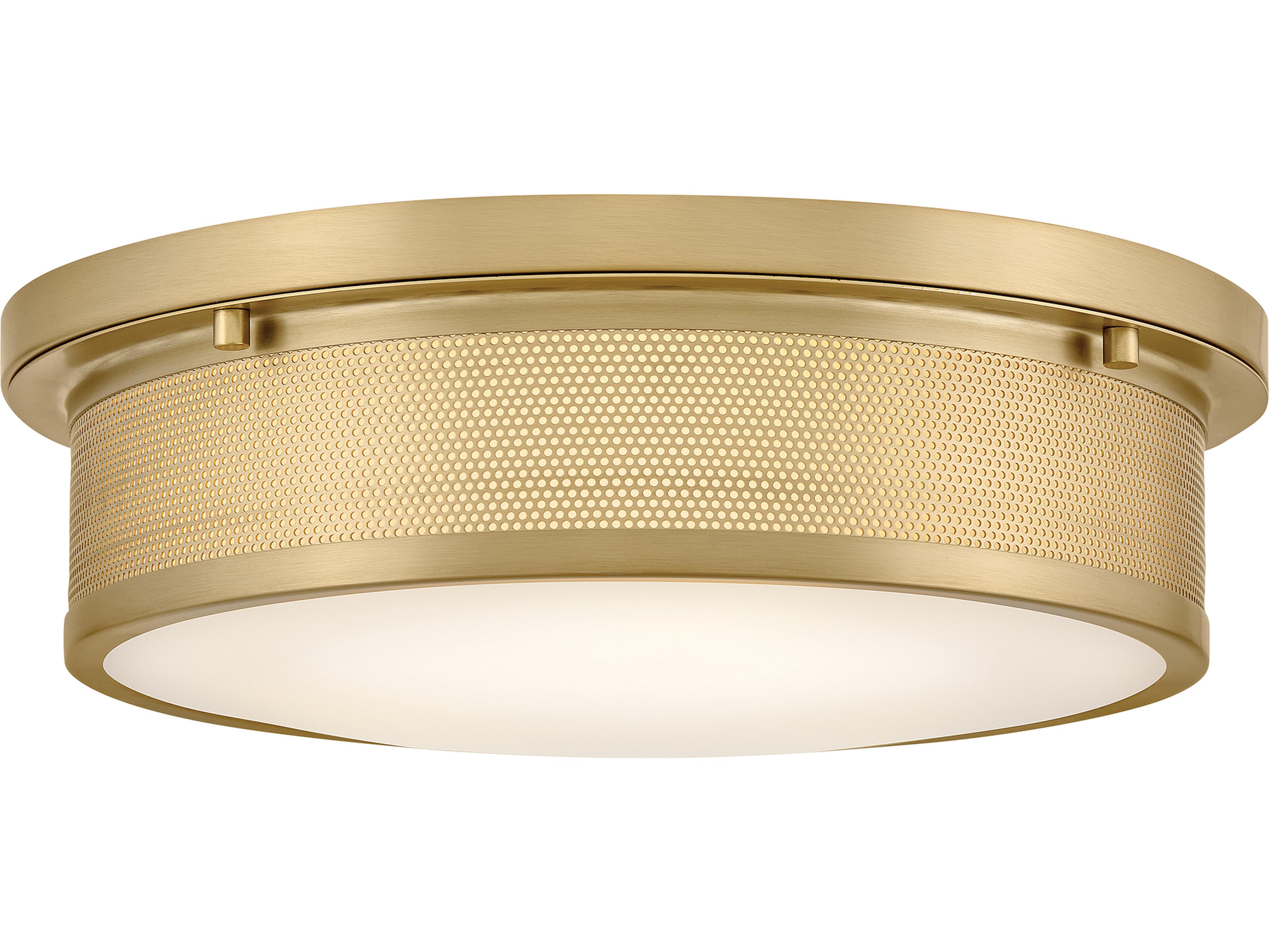 Hinkley Pierce 3-Light Lacquered Brass Round Flush Mount