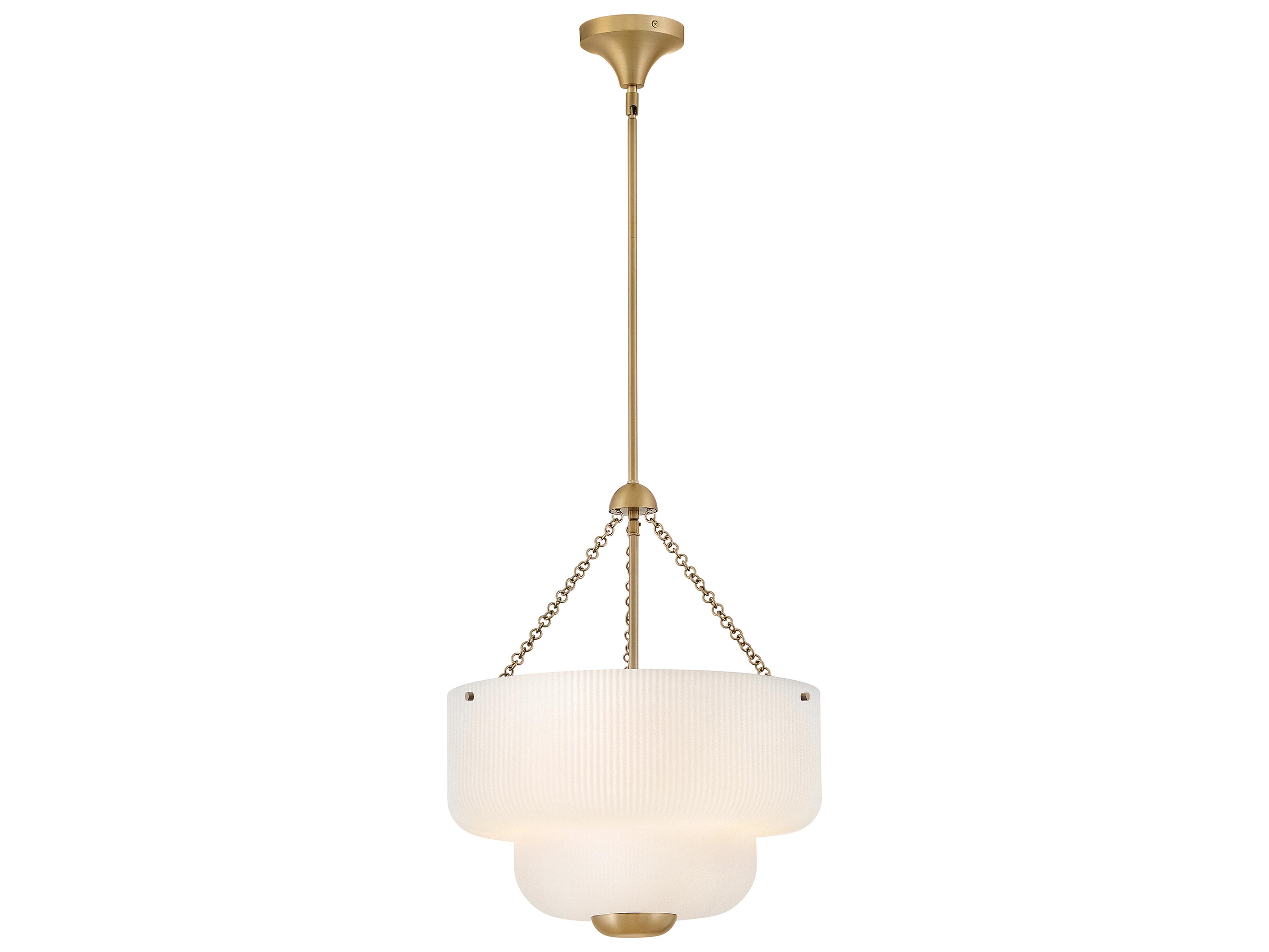 Hinkley Adella 5-Light Lacquered Brass White Round Pendant