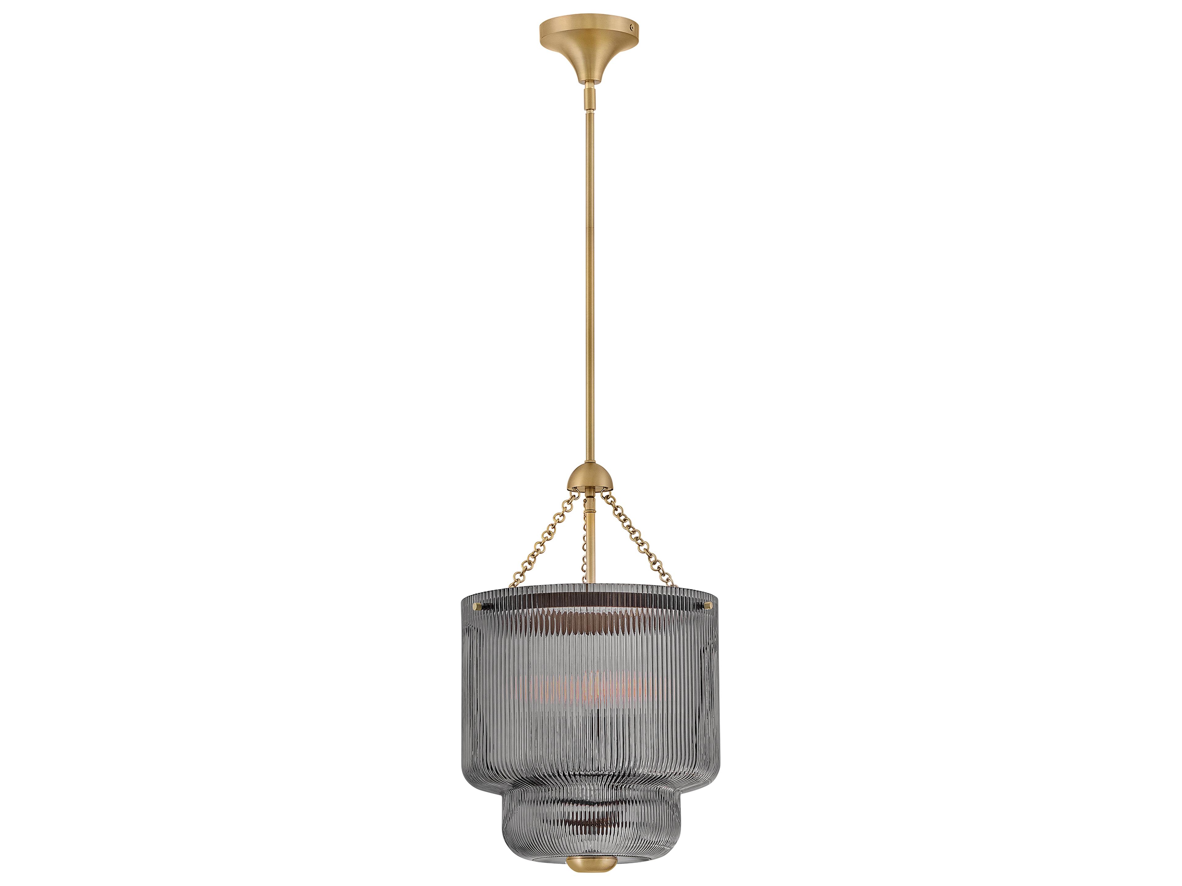 Hinkley Adella 4-Light Lacquered Brass Gray Cylinder Pendant