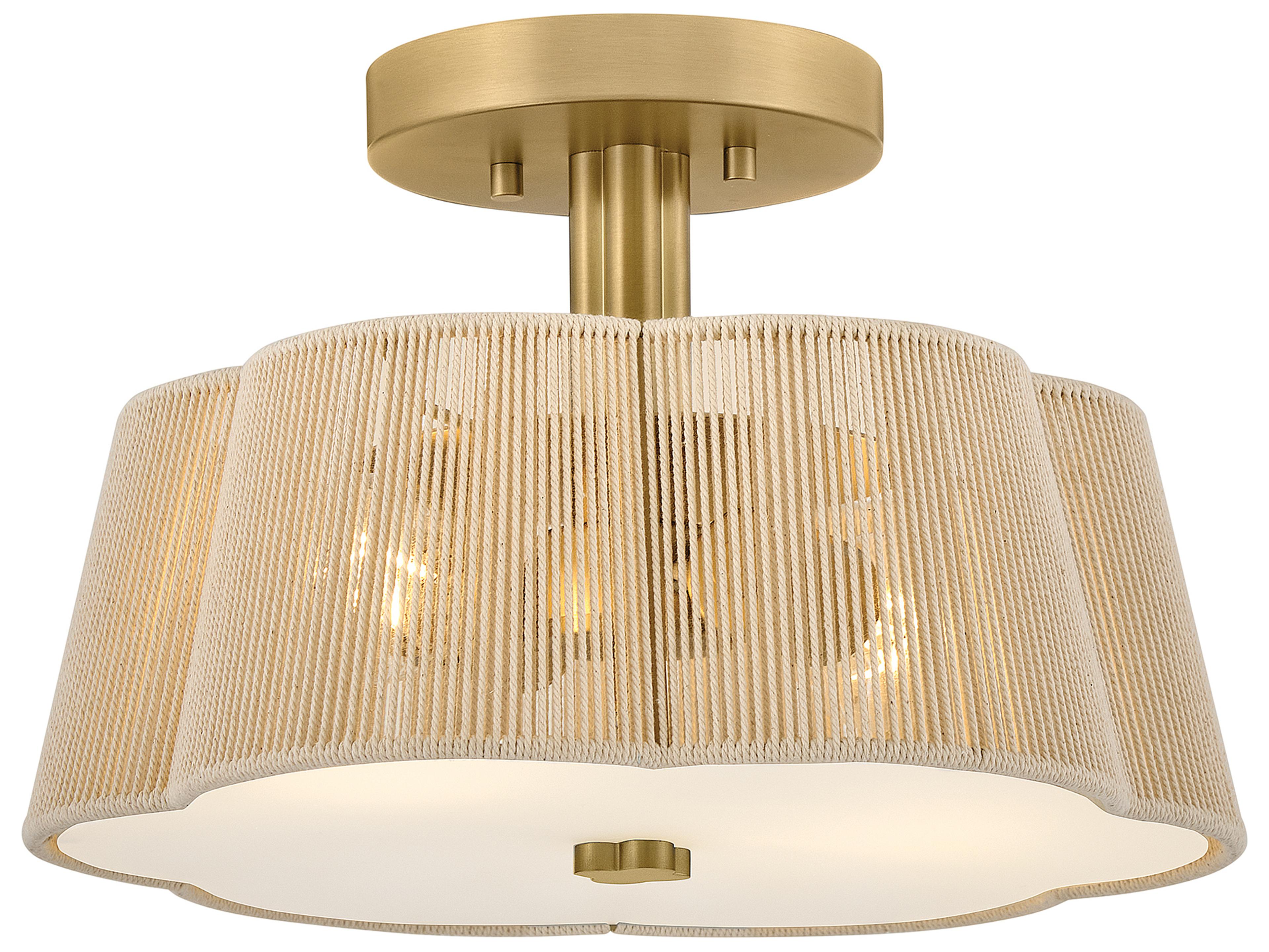Hinkley Sasha 2-Light Lacquered Brass Semi Flush Mount