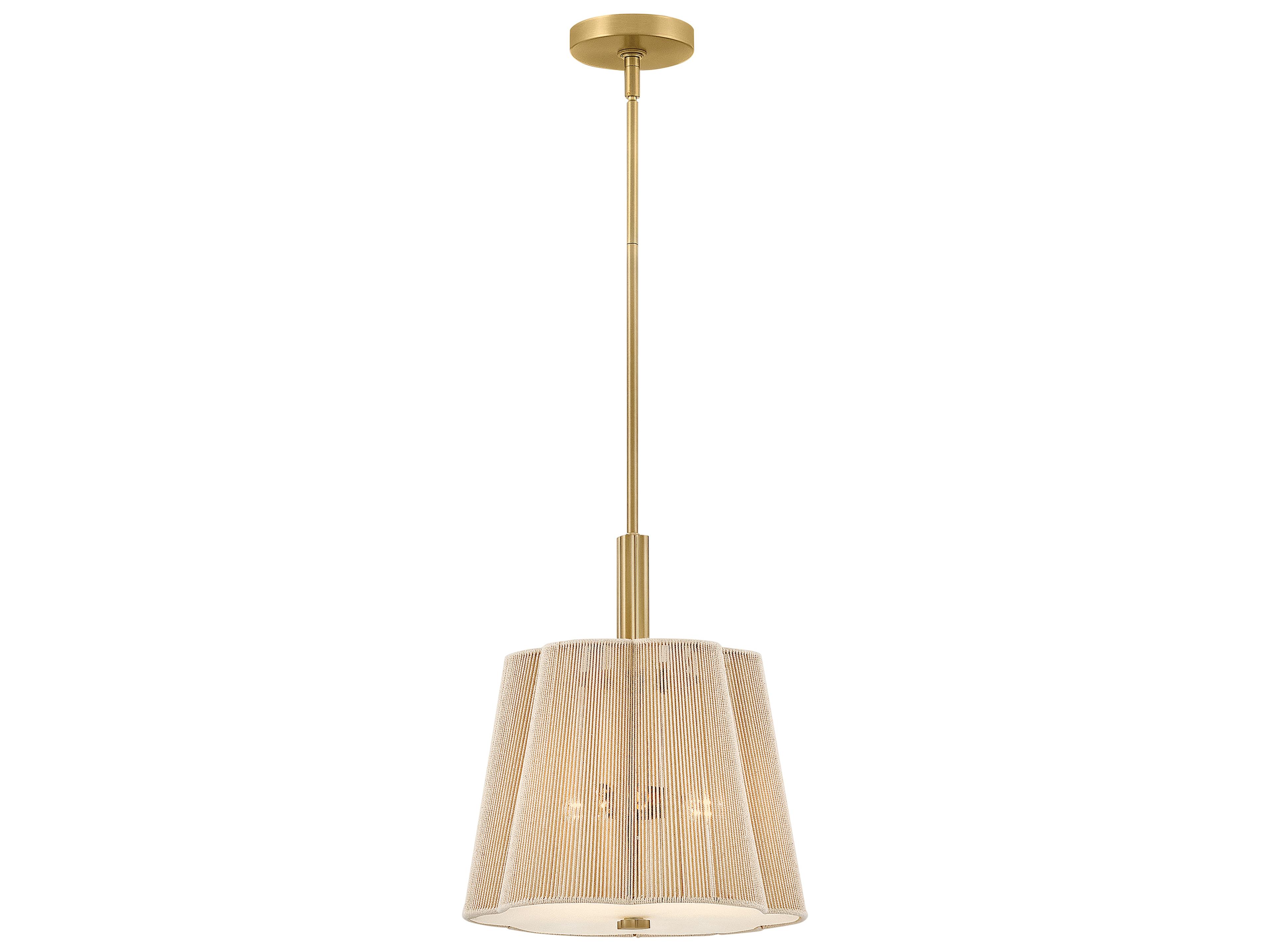 Hinkley Sasha 3-Light Lacquered Brass Drum Pendant