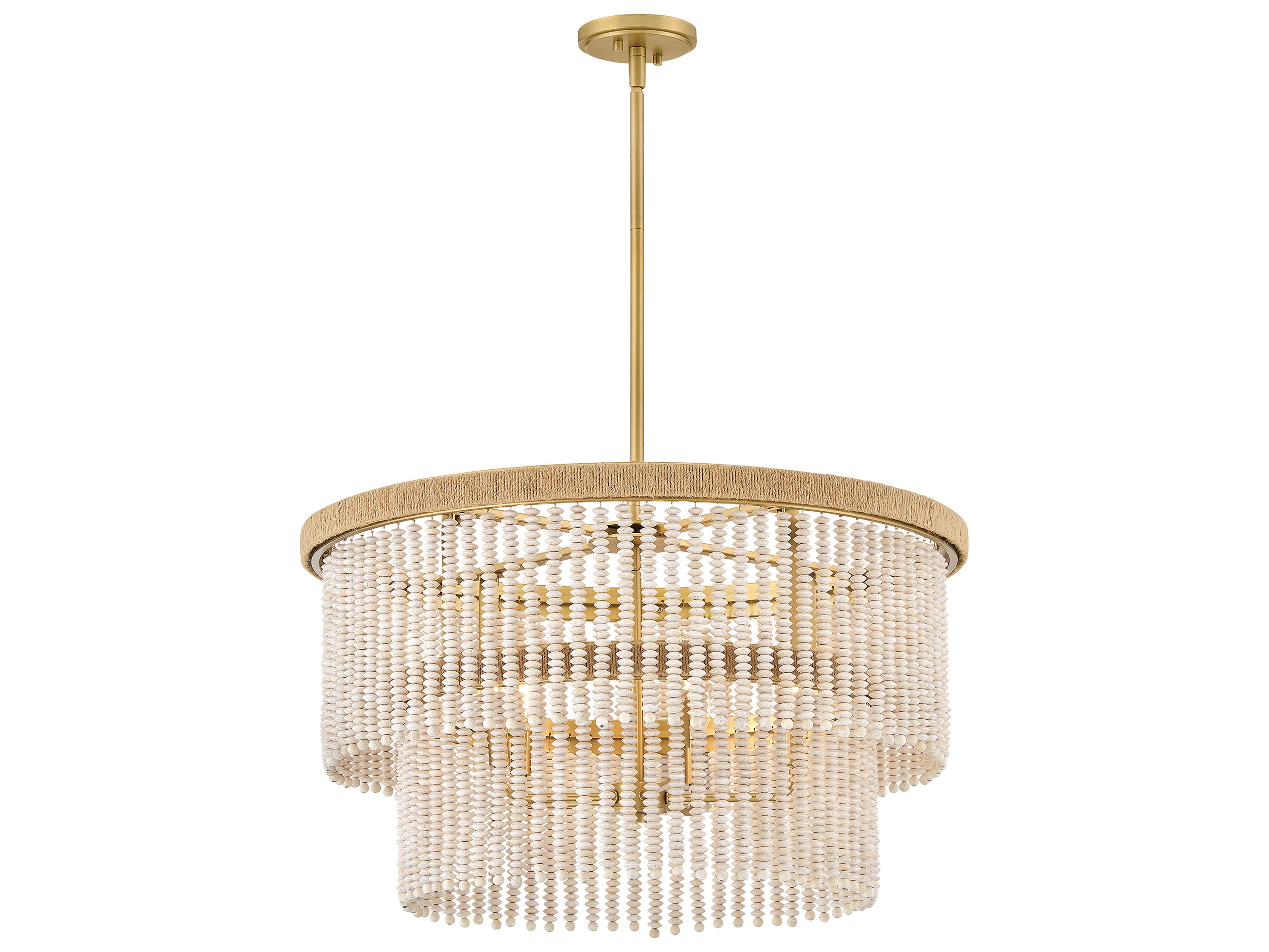 Hinkley Indra 5-Light Lacquered Brass Round Tiered Pendant