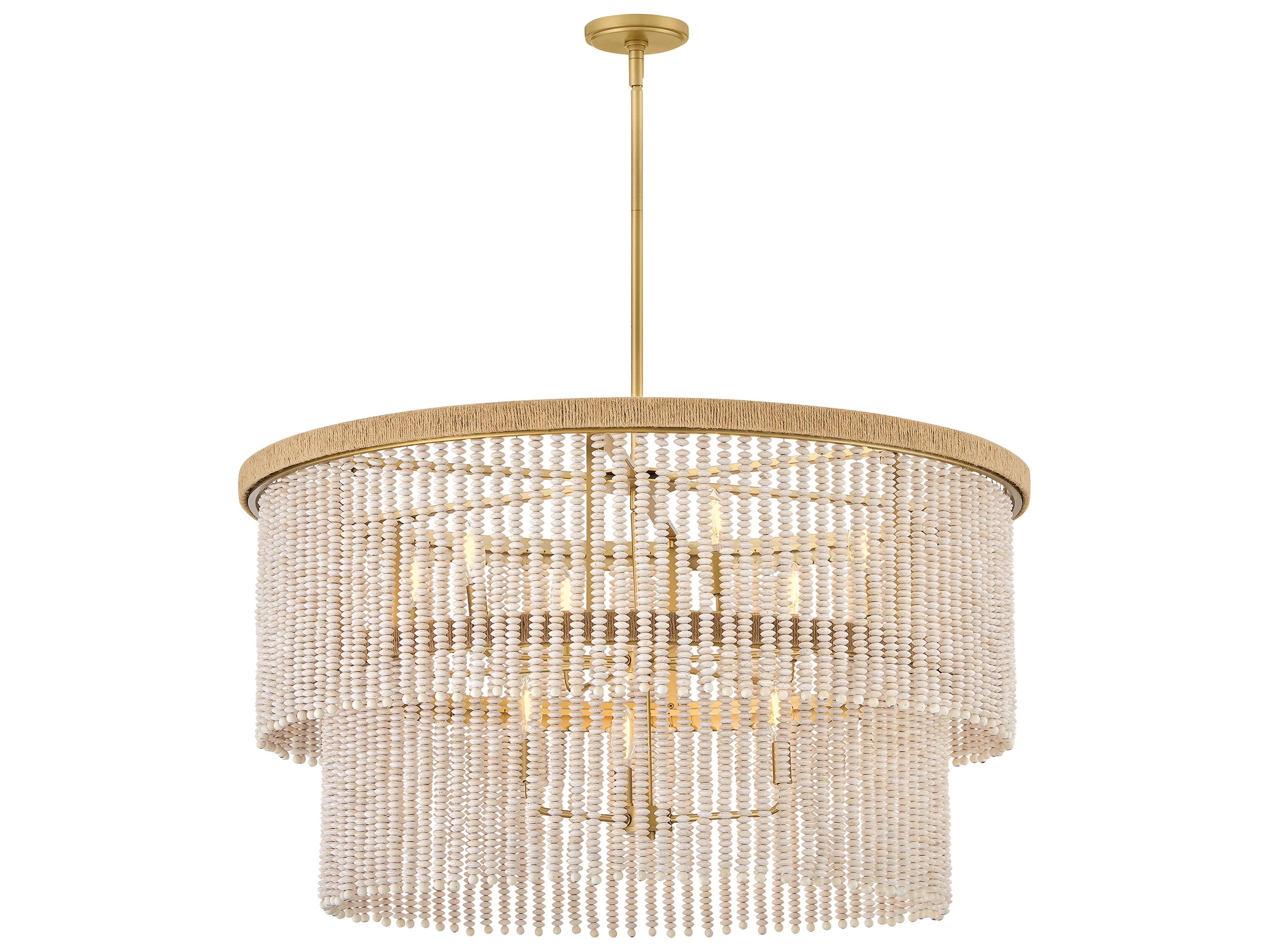 Hinkley Indra 9-Light Lacquered Brass Round Tiered Pendant