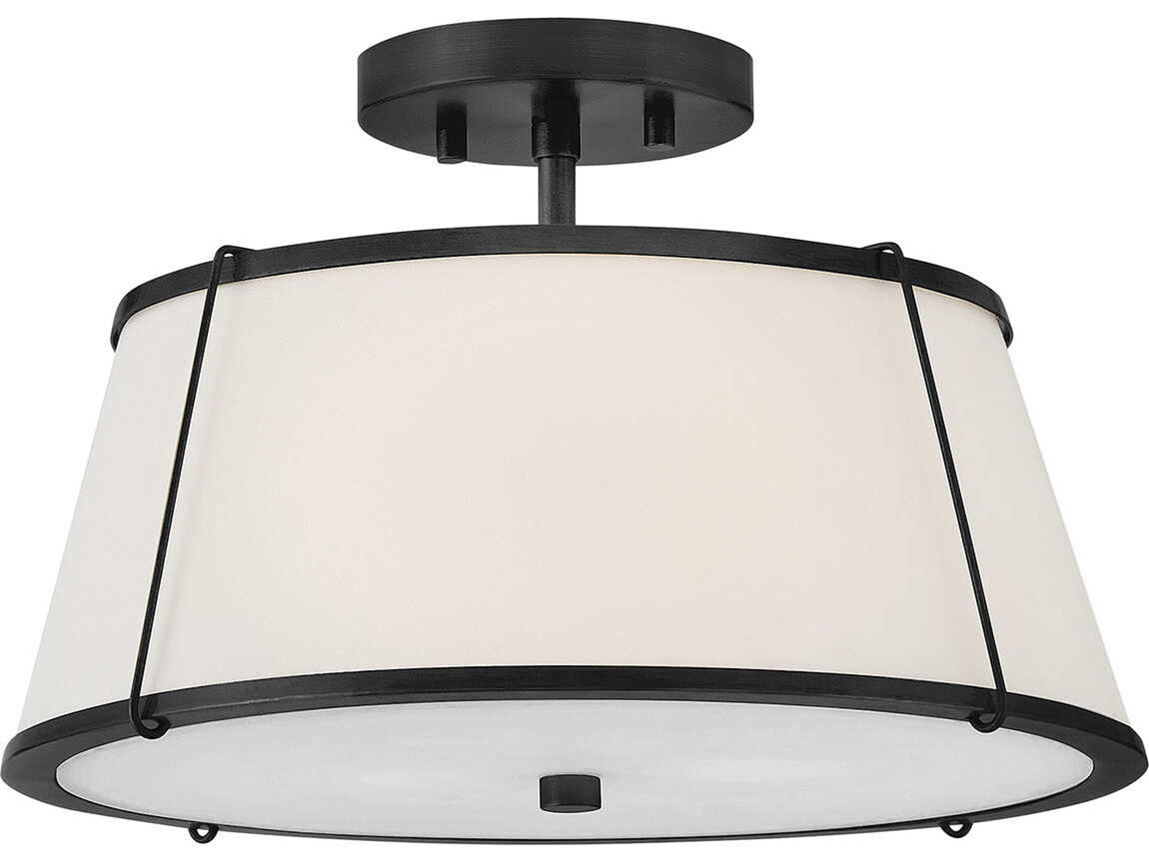 Hinkley Clarke 2-Light Black Drum Semi Flush Mount