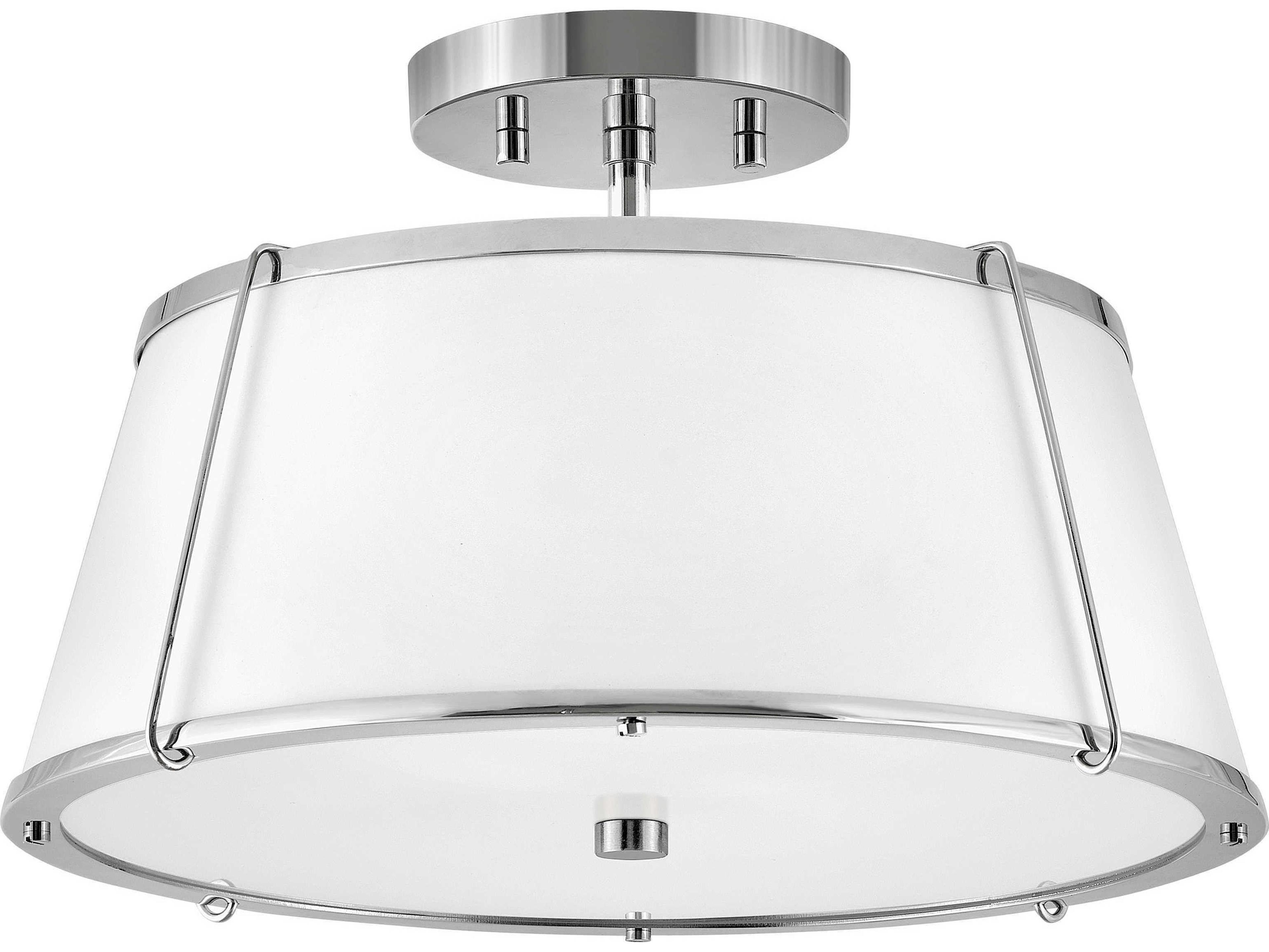 Hinkley Clarke 2-Light Polished Nickel Drum Semi Flush Mount