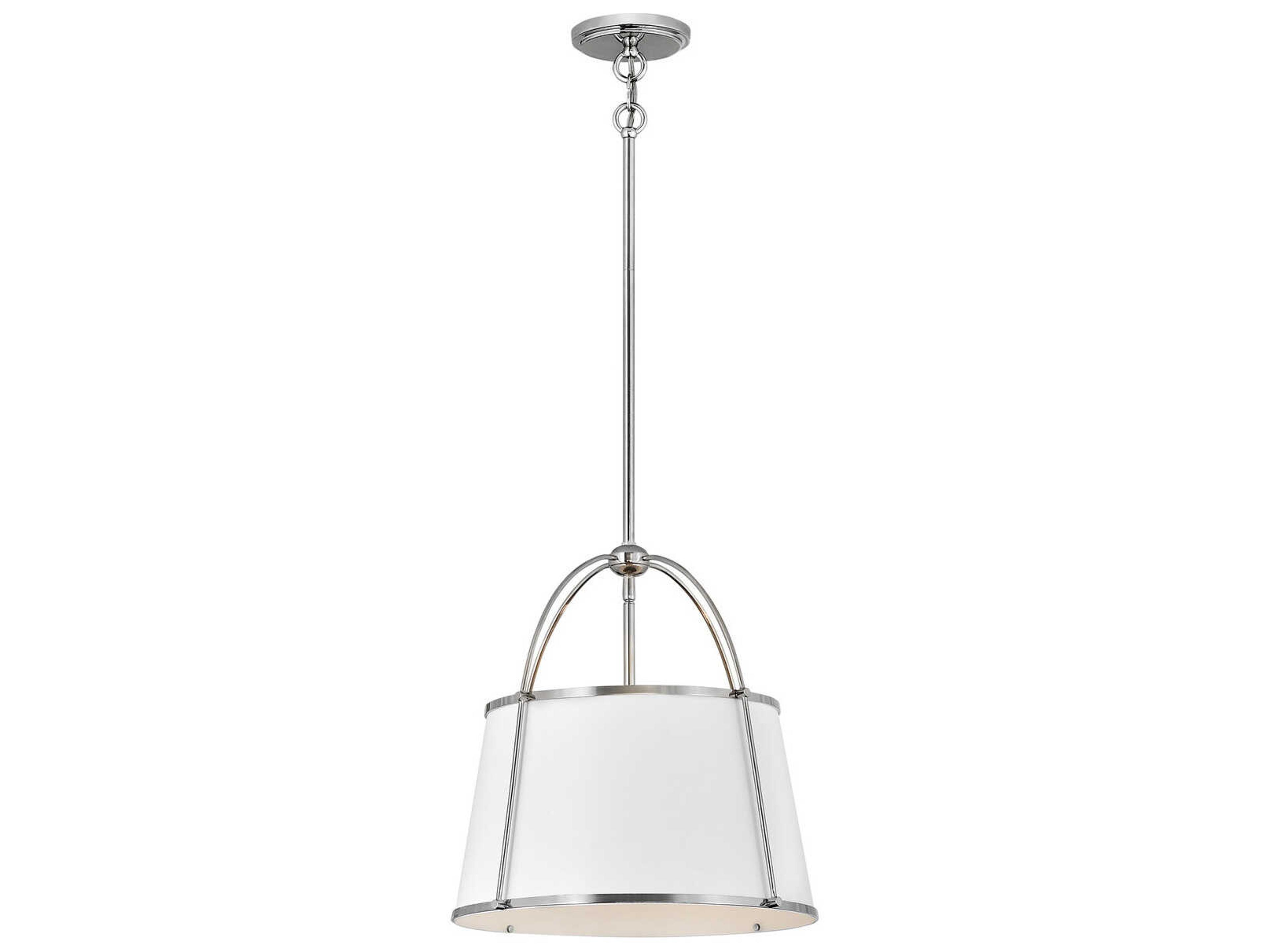 Hinkley Clarke 1-Light Polished Nickel Matte White Drum Pendant