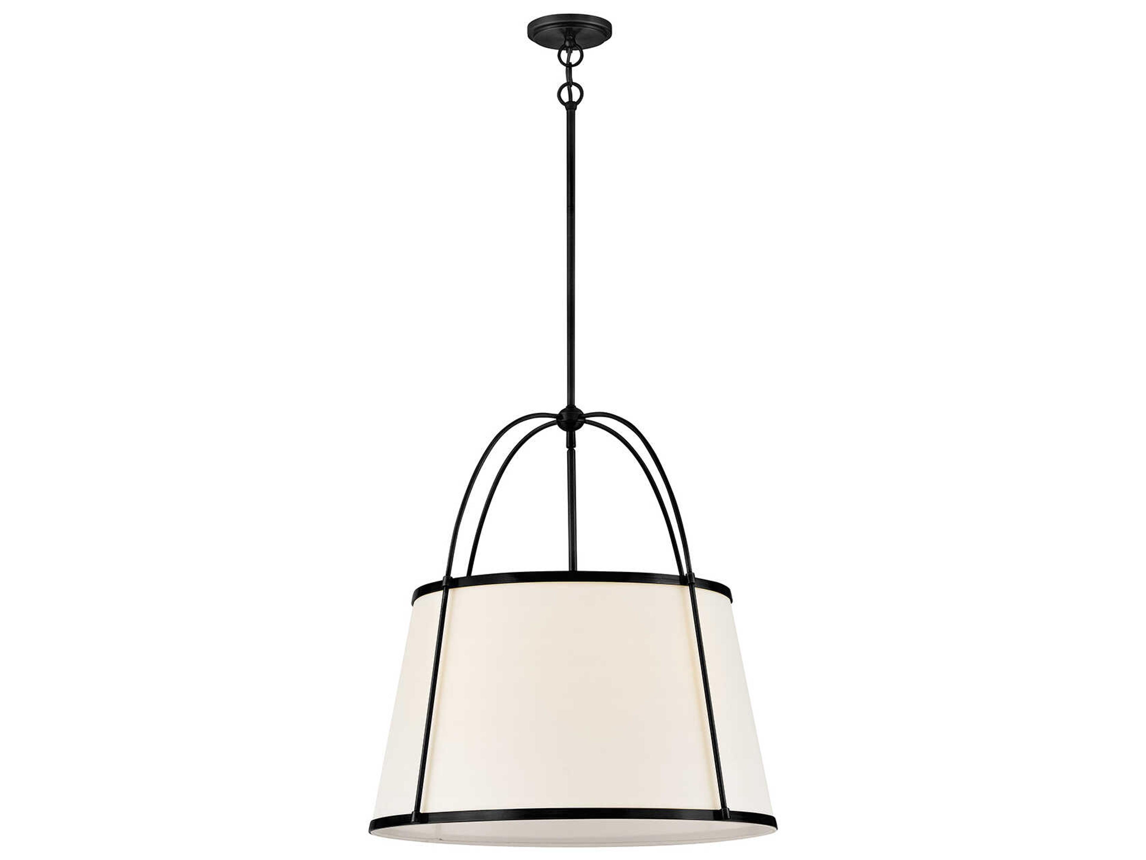 Hinkley Clarke 4-Light Black Drum Pendant