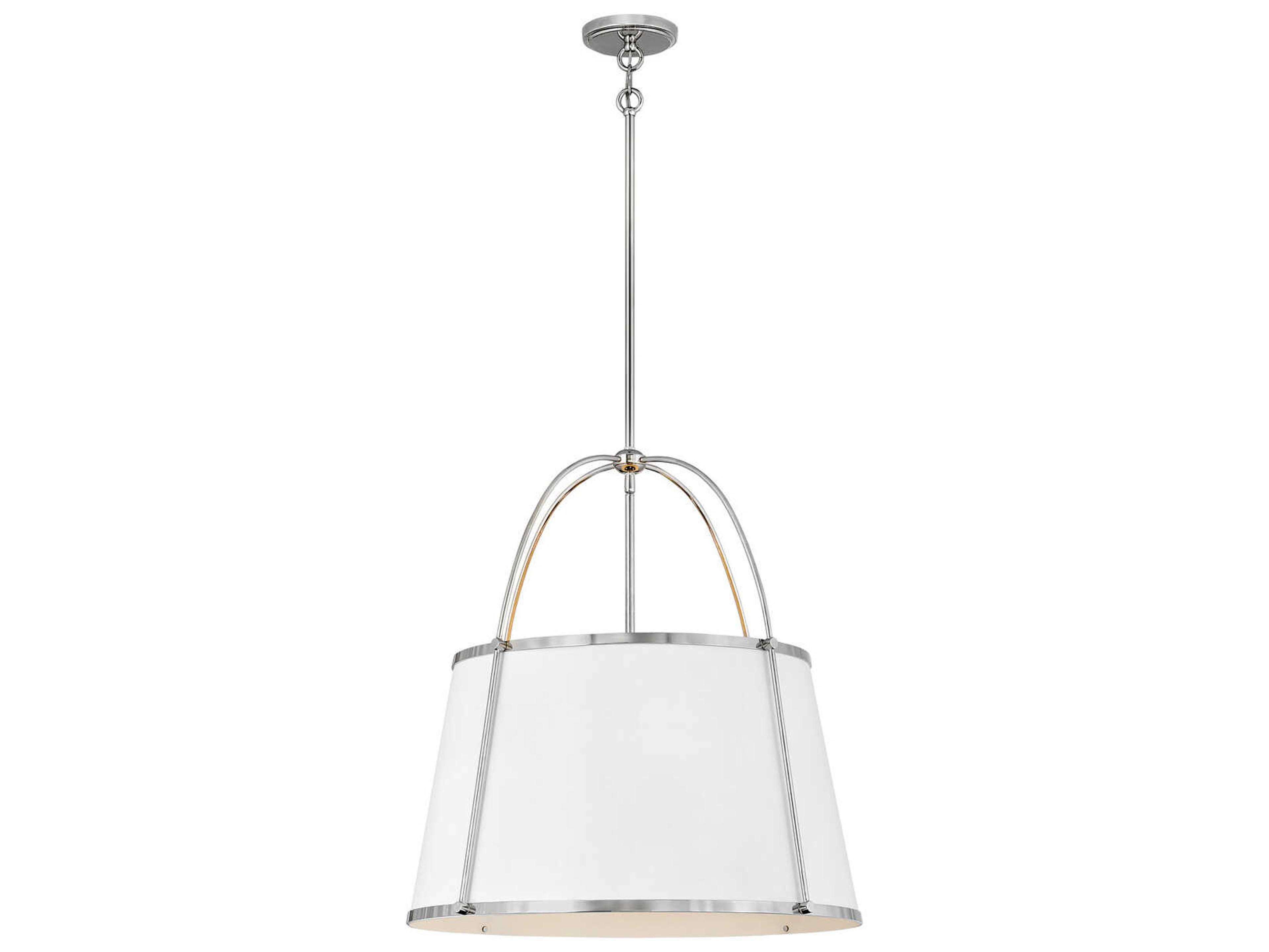 Hinkley Clarke 4-Light Polished Nickel Matte White Drum Pendant