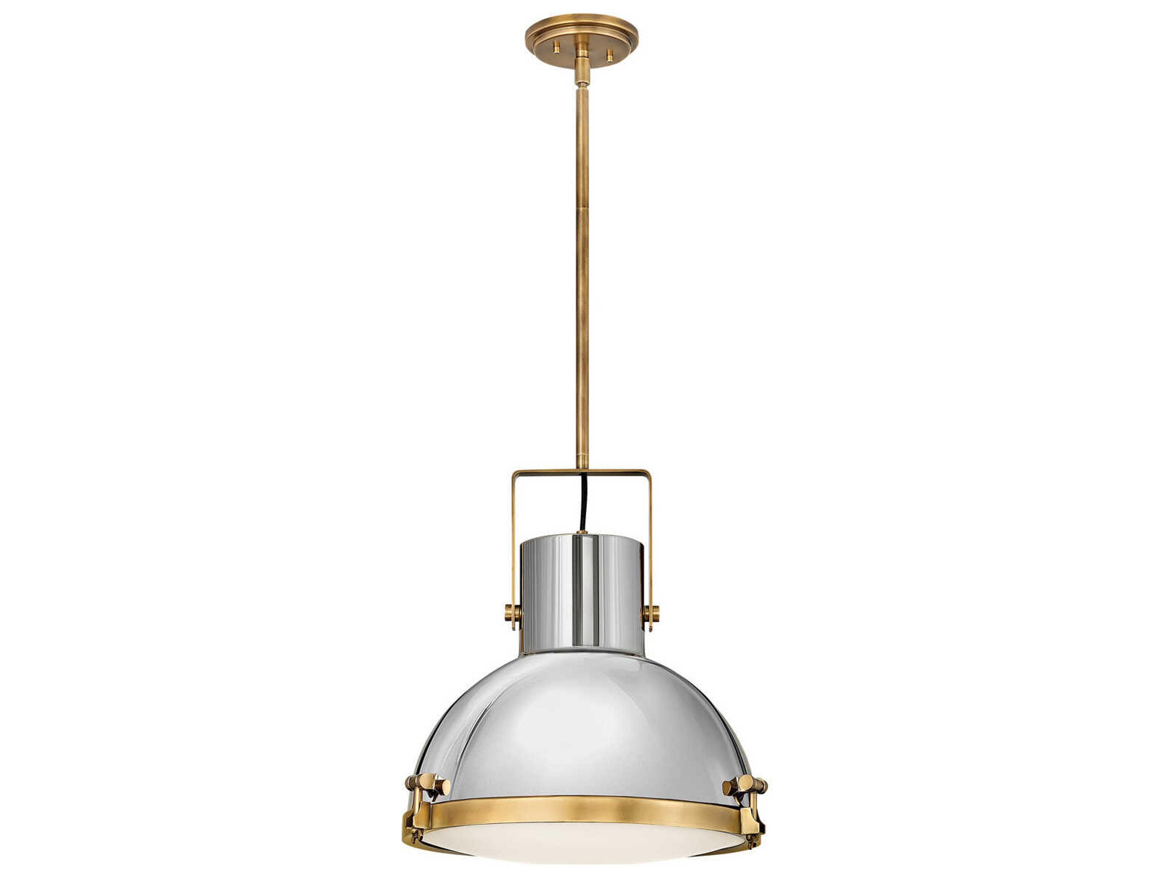 Hinkley Nautique 1-Light Heritage Brass Polished Nickel Pendant