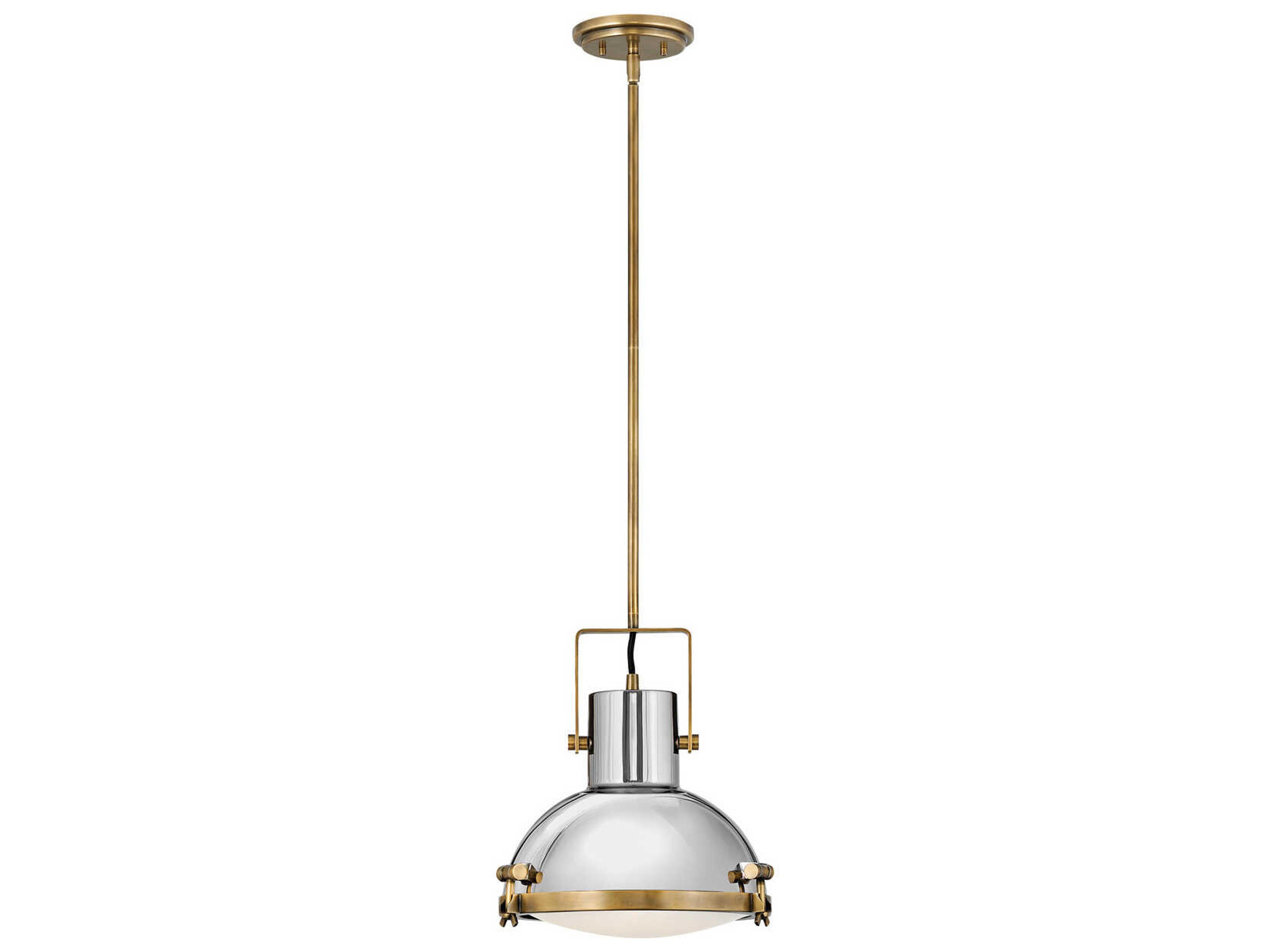 Hinkley Nautique 1-Light Heritage Brass Polished Nickel Pendant