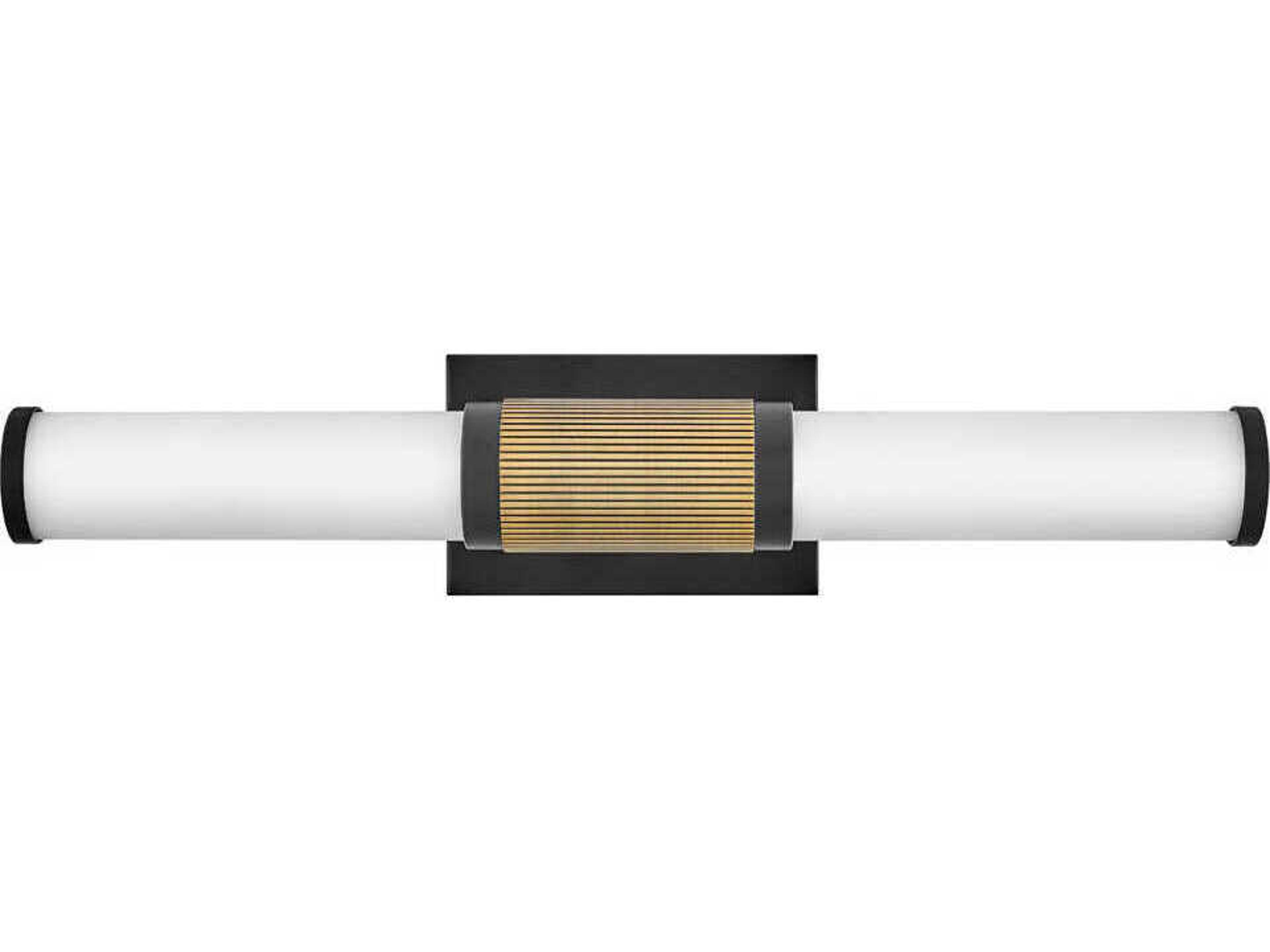 Hinkley Zevi Black Lacquered Brass Glass LED Vanity Light