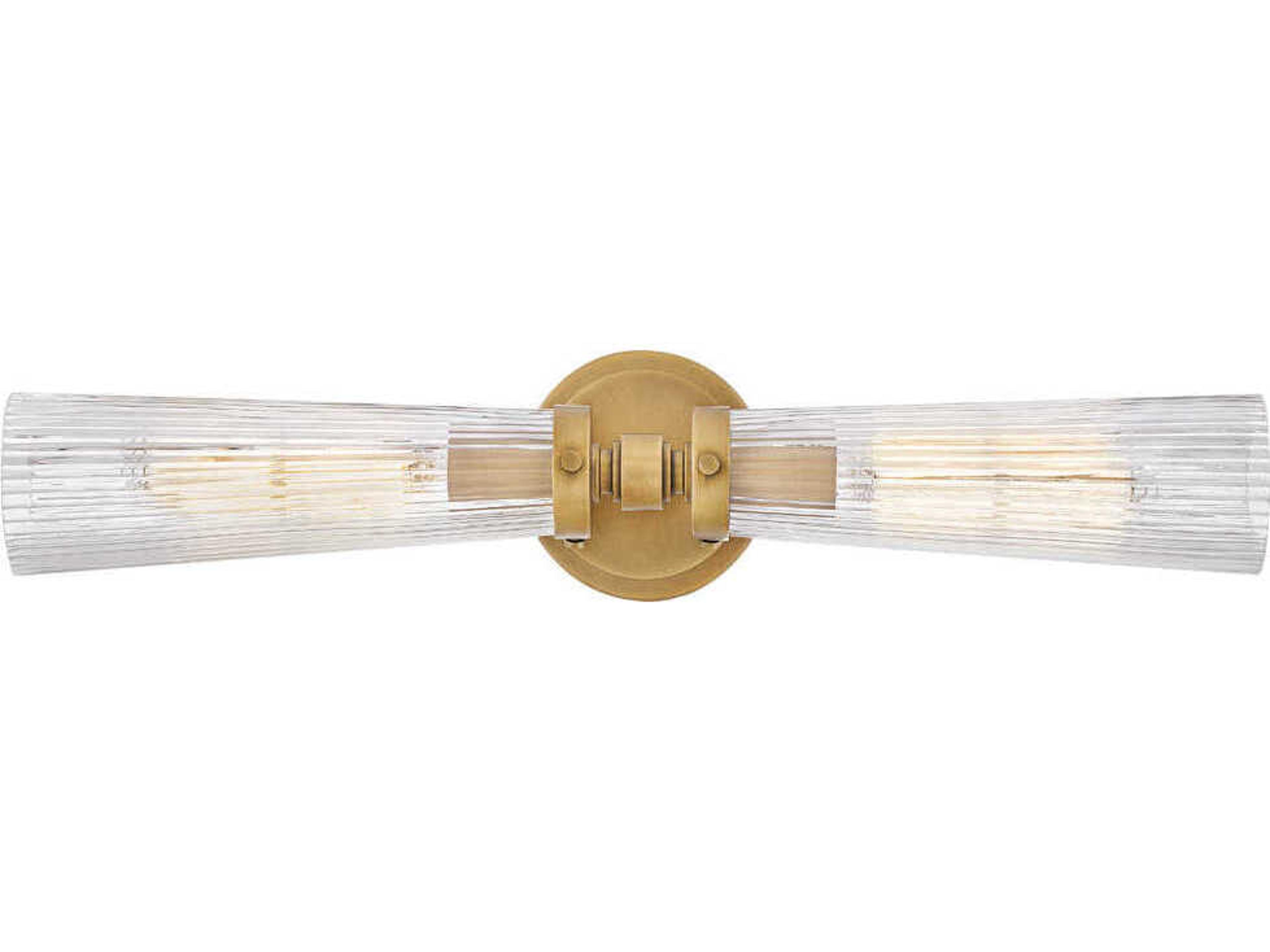 Hinkley Jude 2-Light Heritage Brass Glass Vanity Light