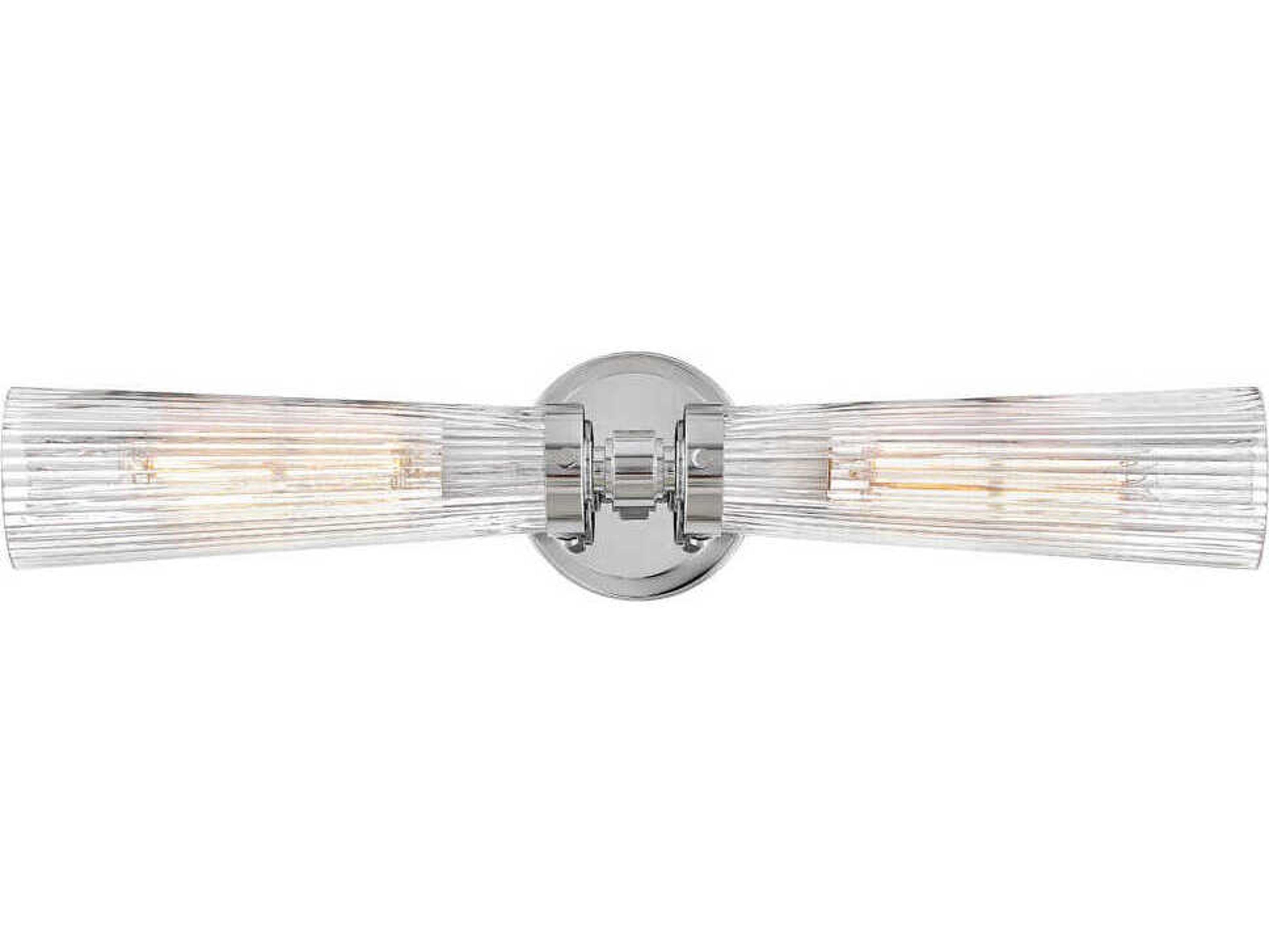 Hinkley Jude 2-Light Polished Nickel Glass Vanity Light