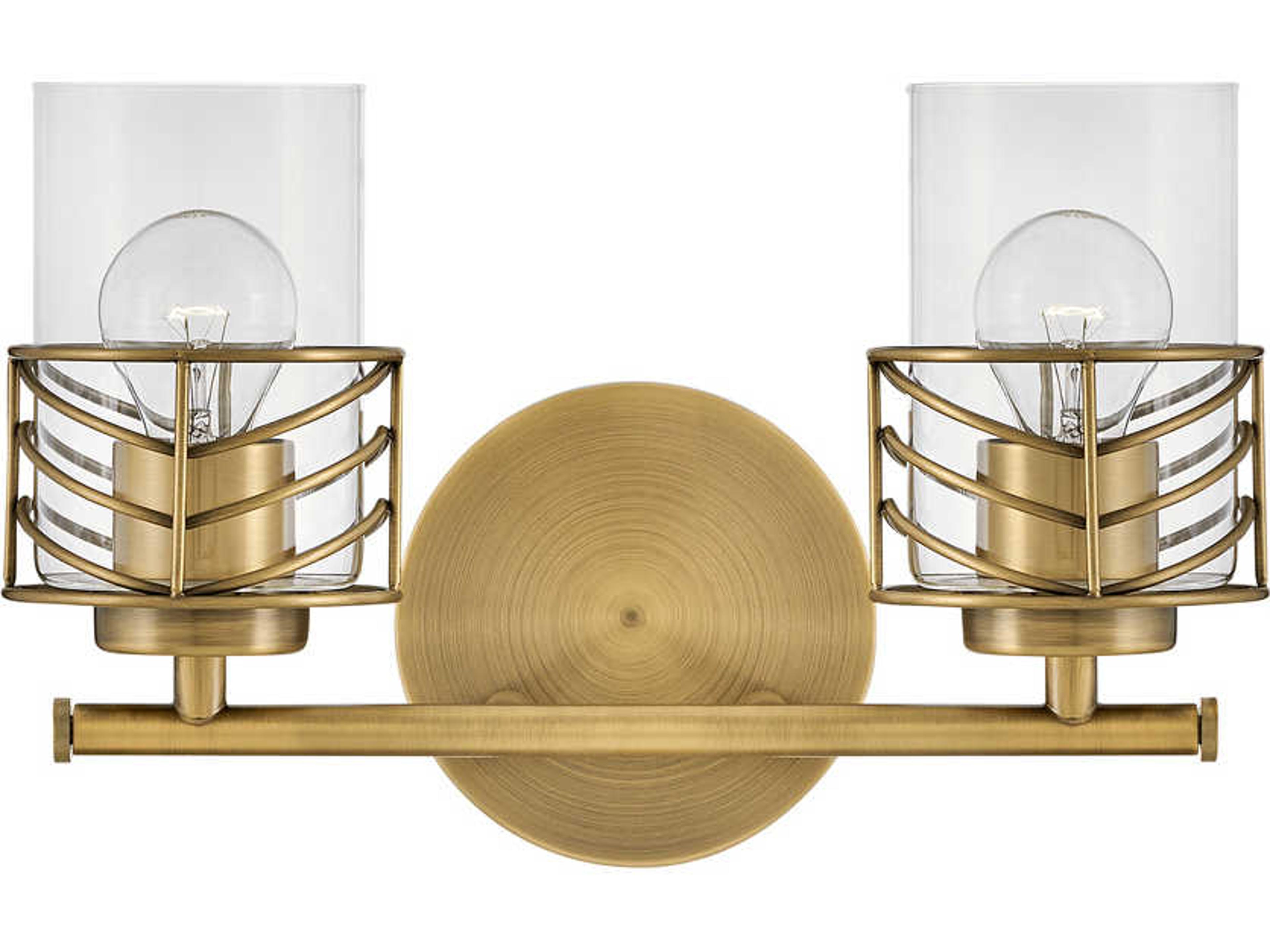 Hinkley Della 2-Light Lacquered Brass Glass Vanity Light