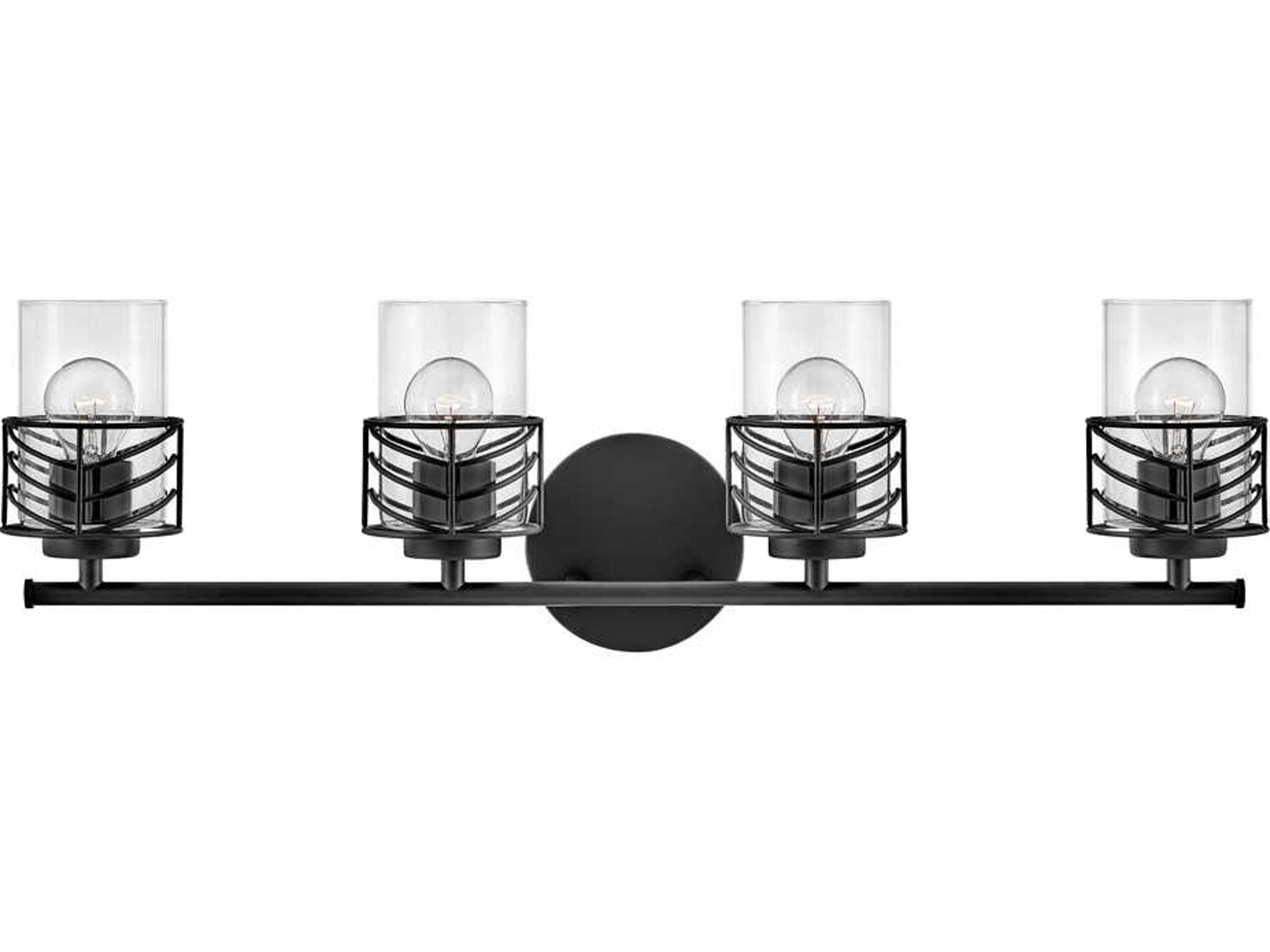 Hinkley Della 4-Light Black Glass Vanity Light