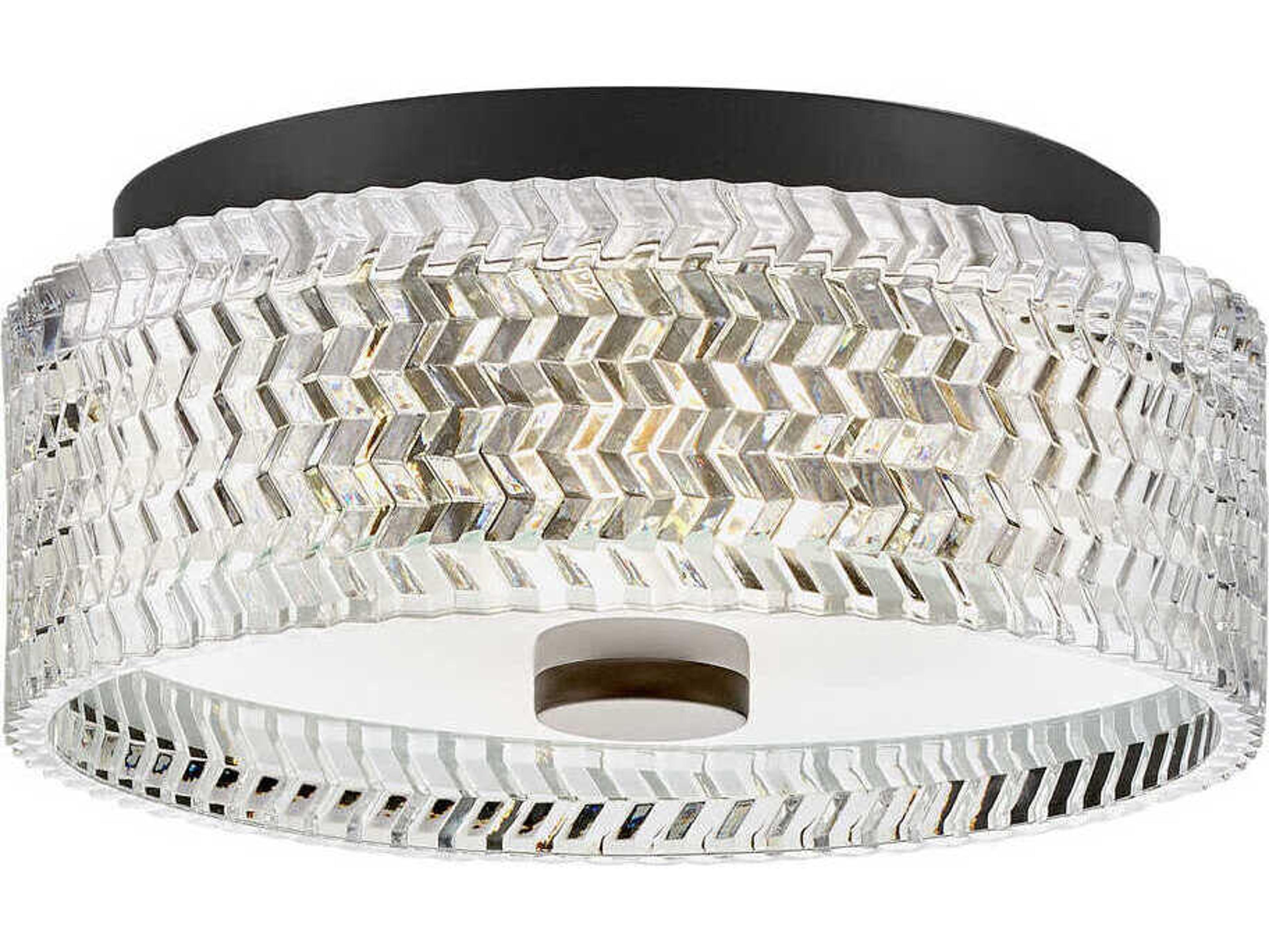 Hinkley Elle 2-Light Black Glass Flush Mount