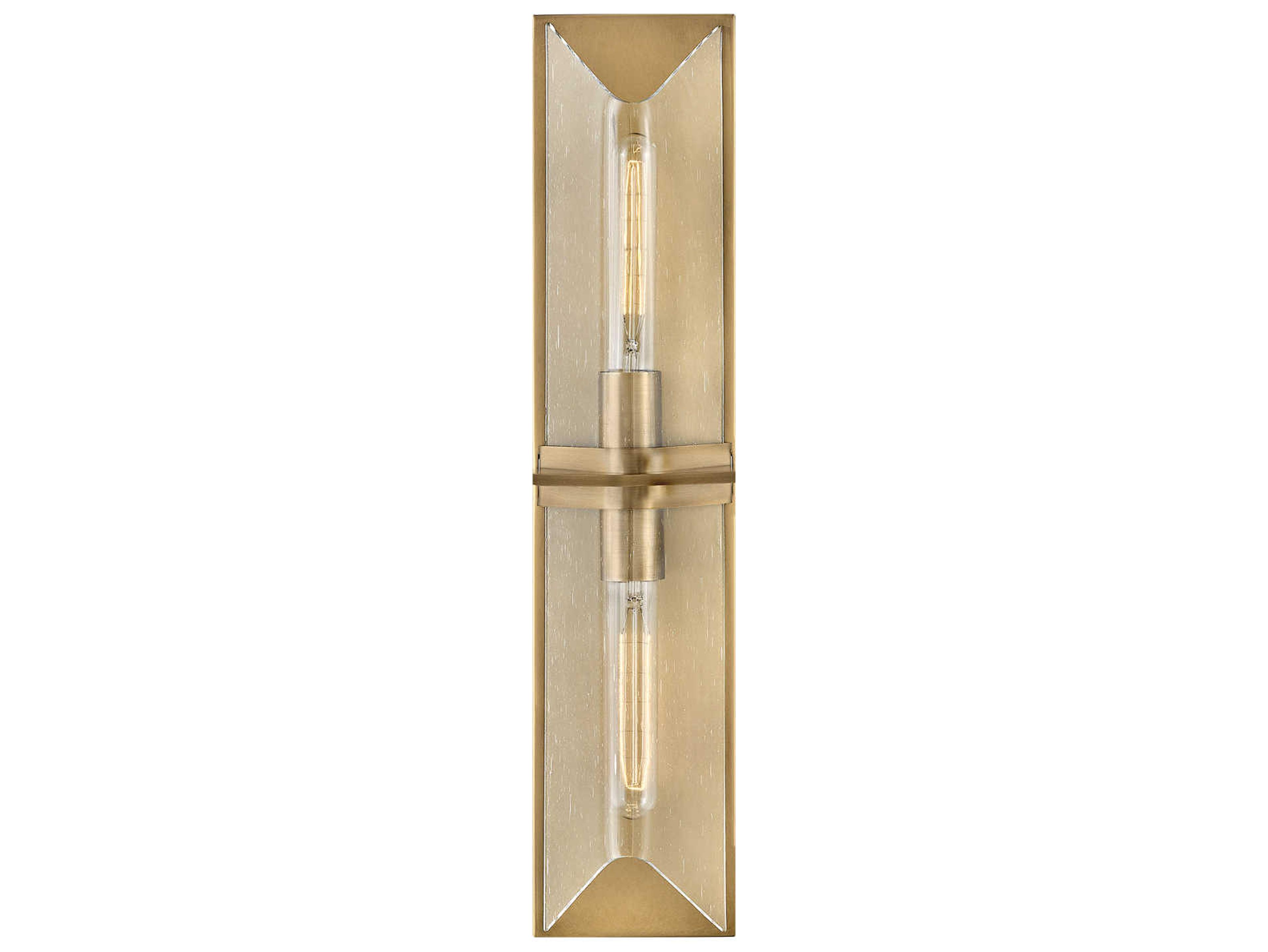 Hinkley Astoria 2-Light Heritage Brass Glass Wall Sconce