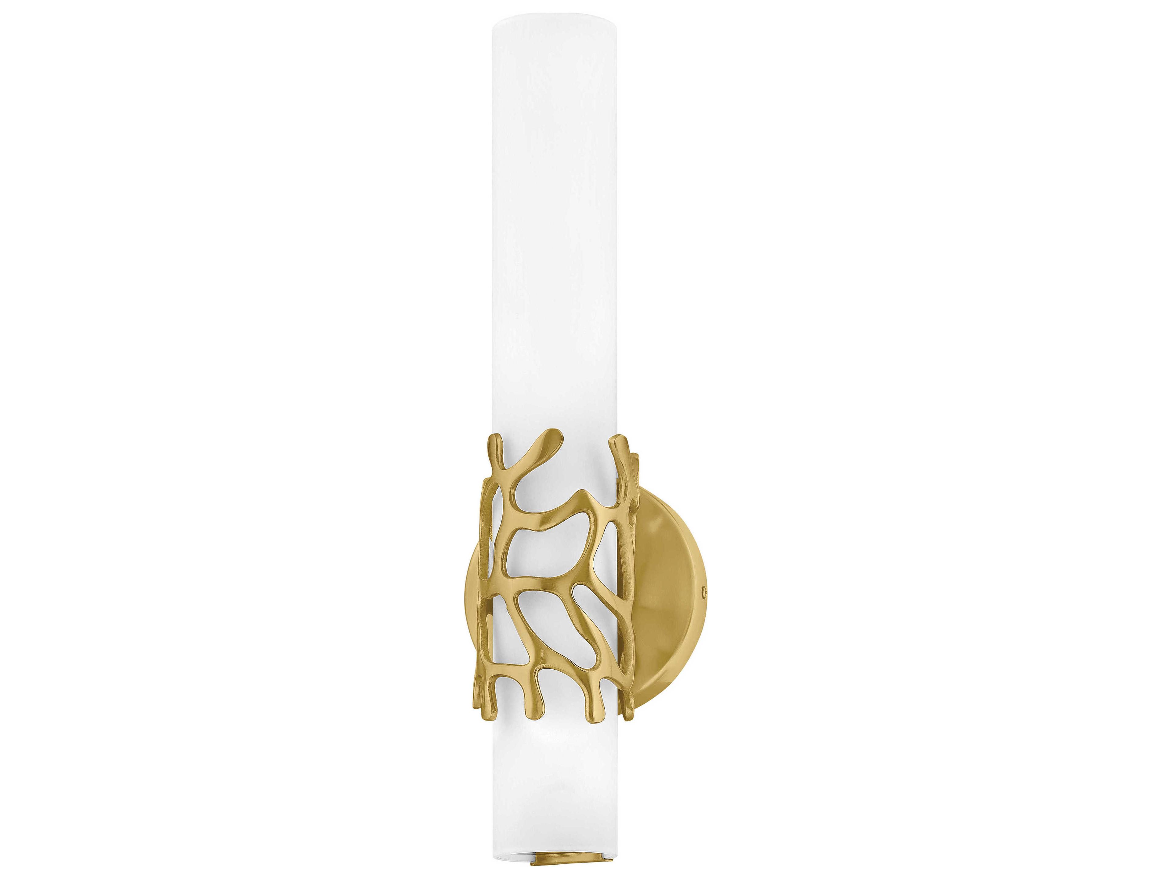 Hinkley Lyra Lacquered Brass Glass LED Wall Sconce