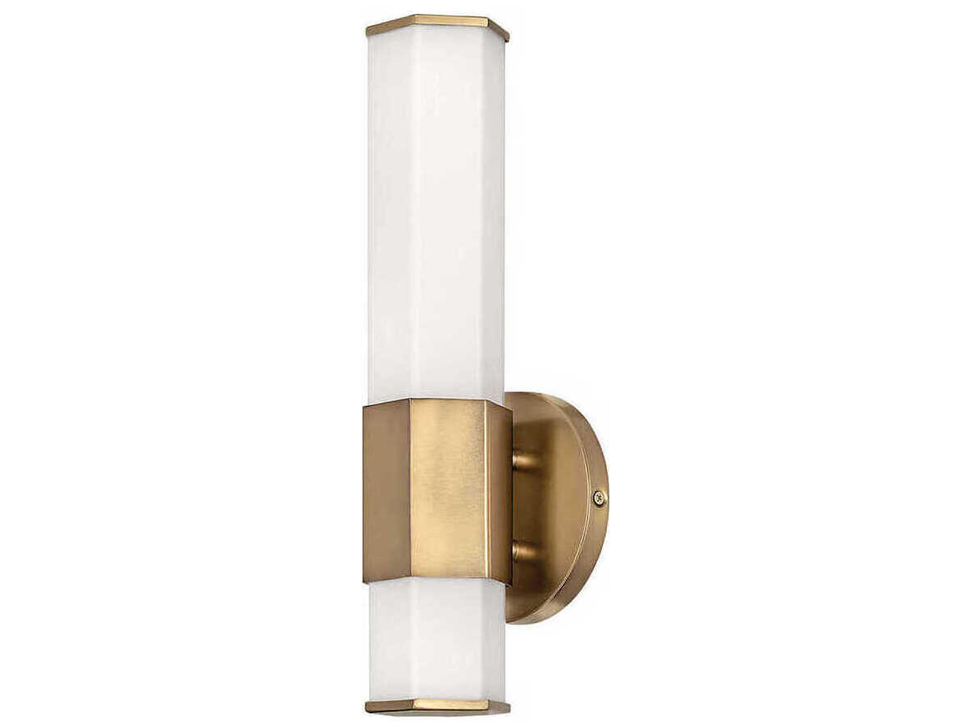 Hinkley Facet Heritage Brass White Glass LED Wall Sconce