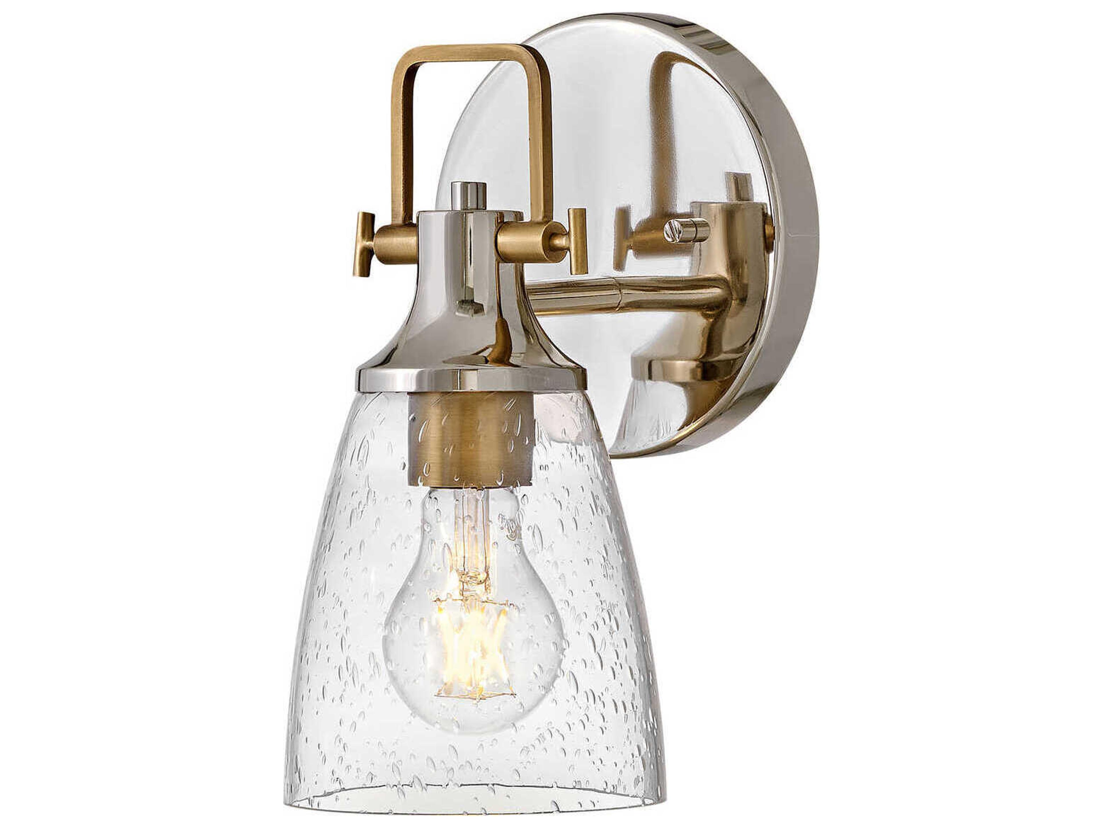 Hinkley Easton 1-Light Polished Nickel Heritage Brass Glass Vanity Light