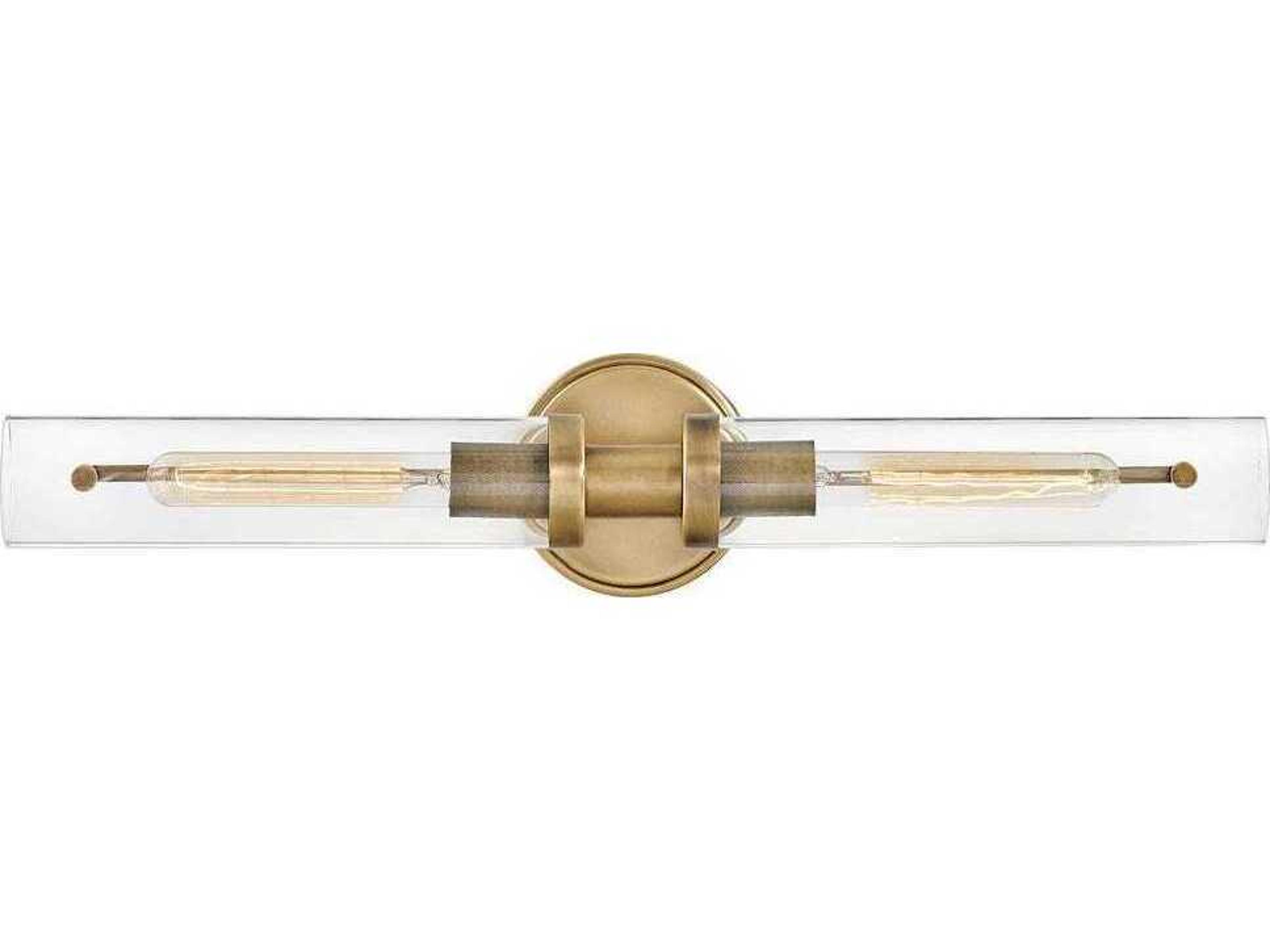 Hinkley Vaughn 2-Light Heritage Brass Glass Vanity Light