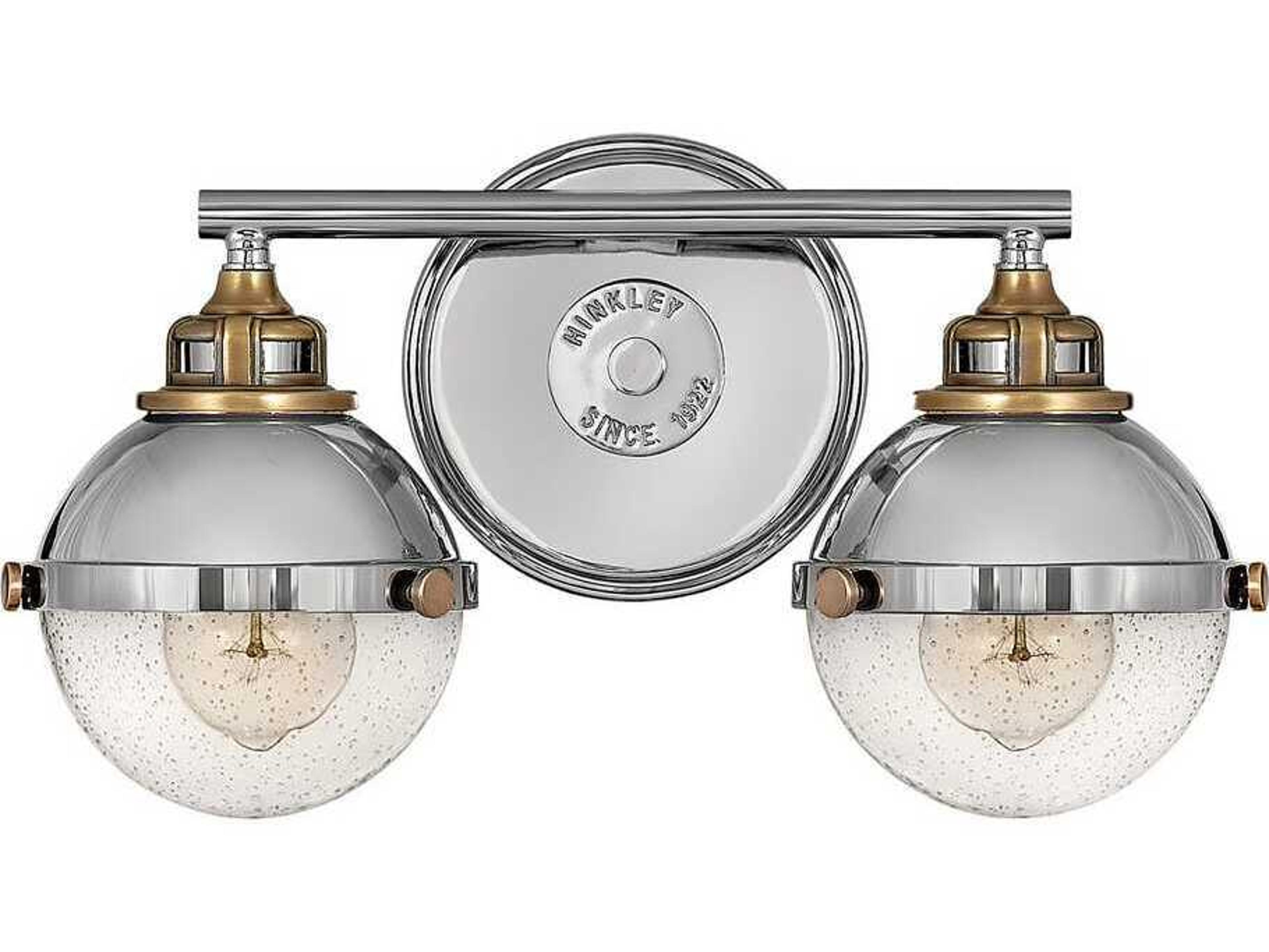 Hinkley Fletcher 2-Light Polished Nickel Heritage Brass Vanity Light