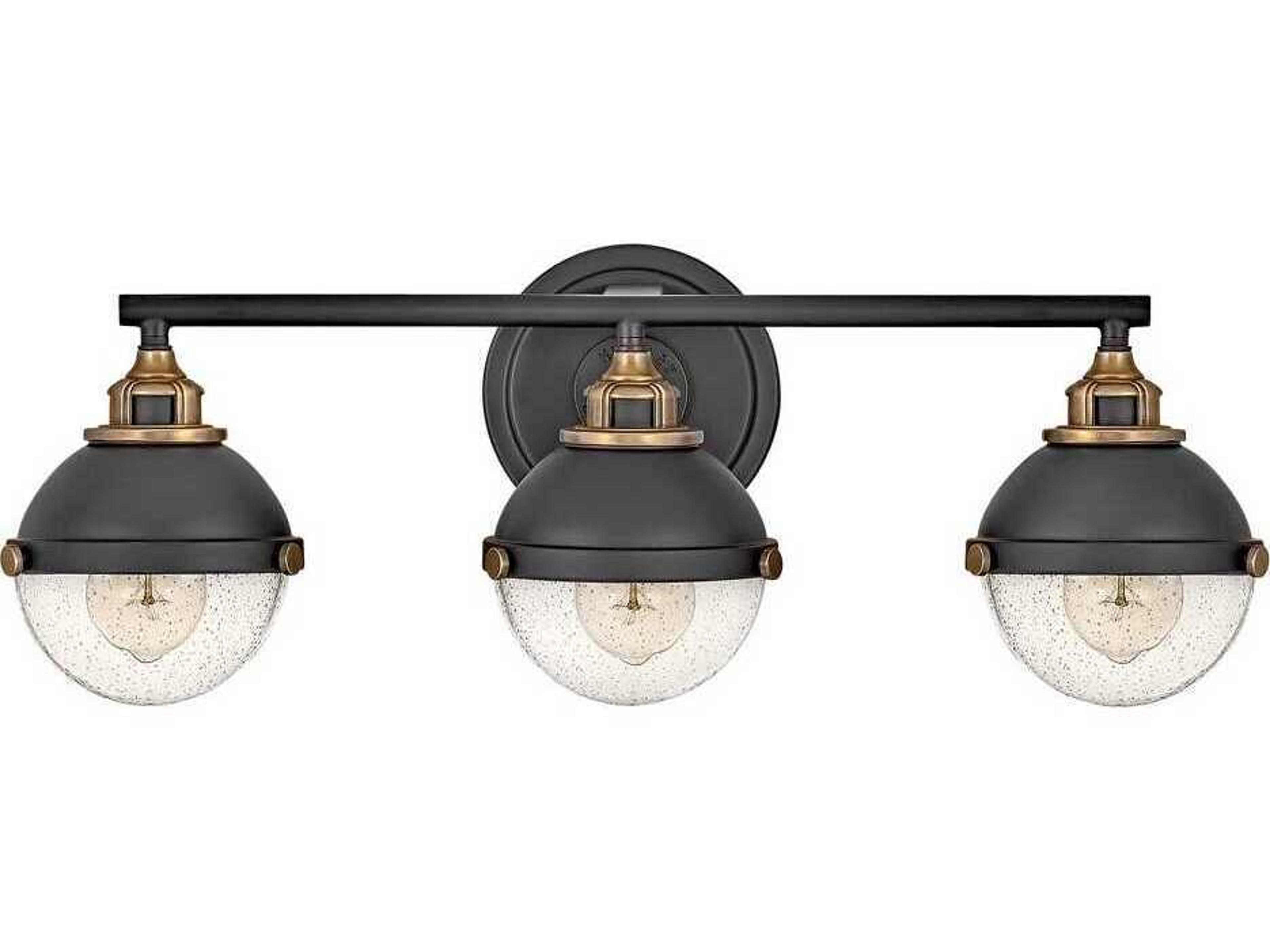 Hinkley Fletcher 3-Light Black Heritage Brass Vanity Light
