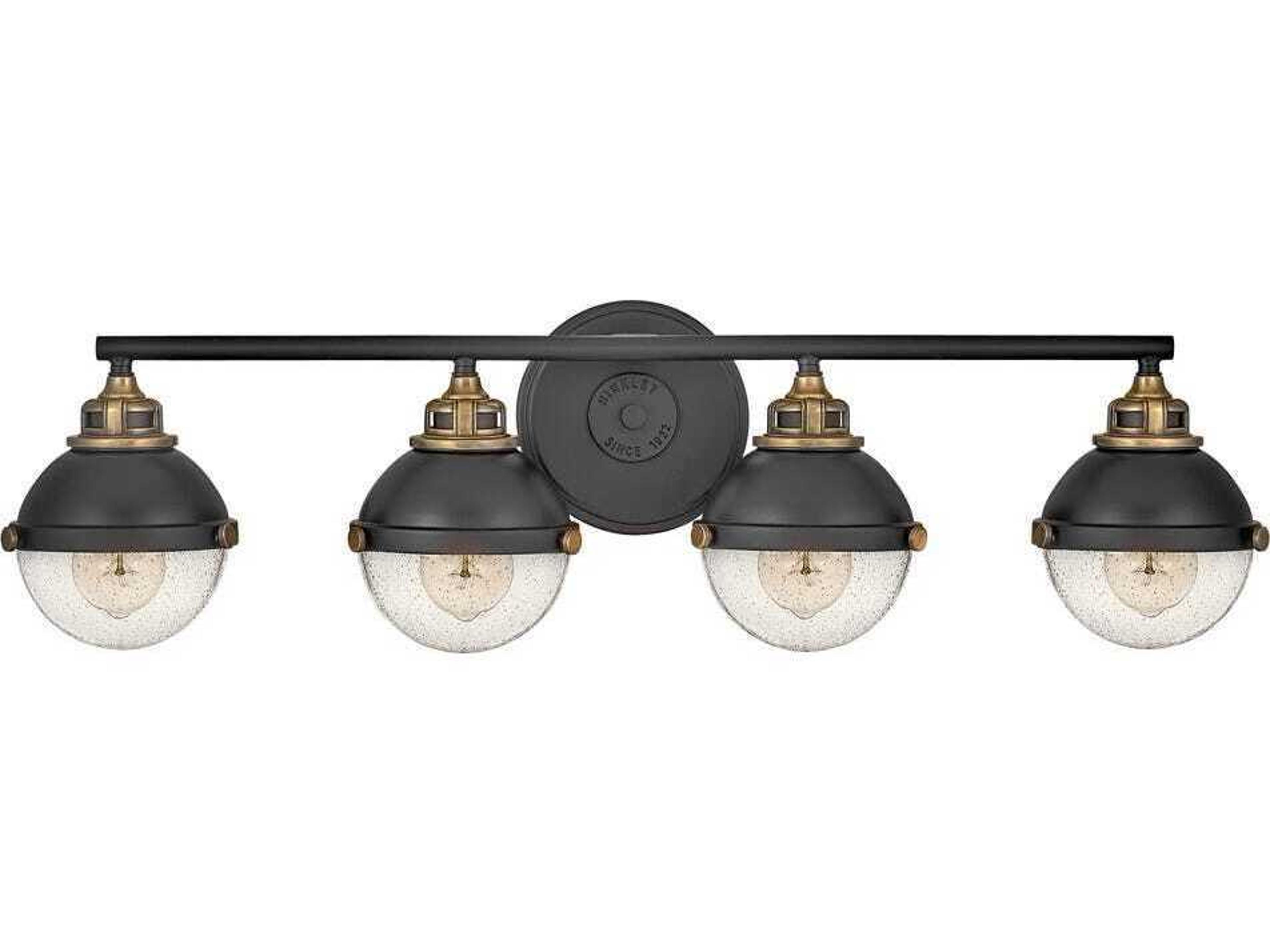 Hinkley Fletcher 4-Light Black Heritage Brass Vanity Light