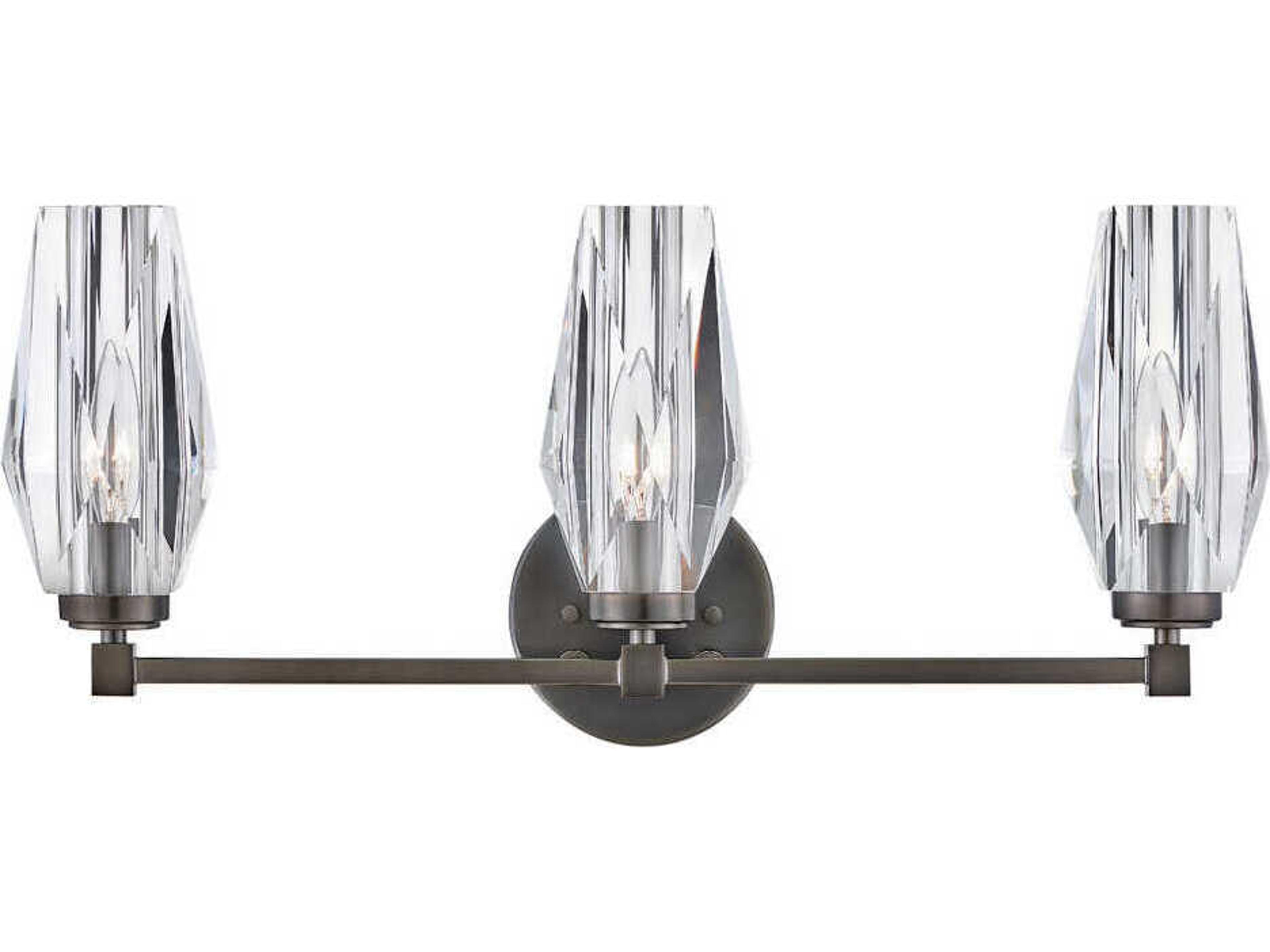 Hinkley Ana 3-Light Black Oxide Crystal Vanity Light
