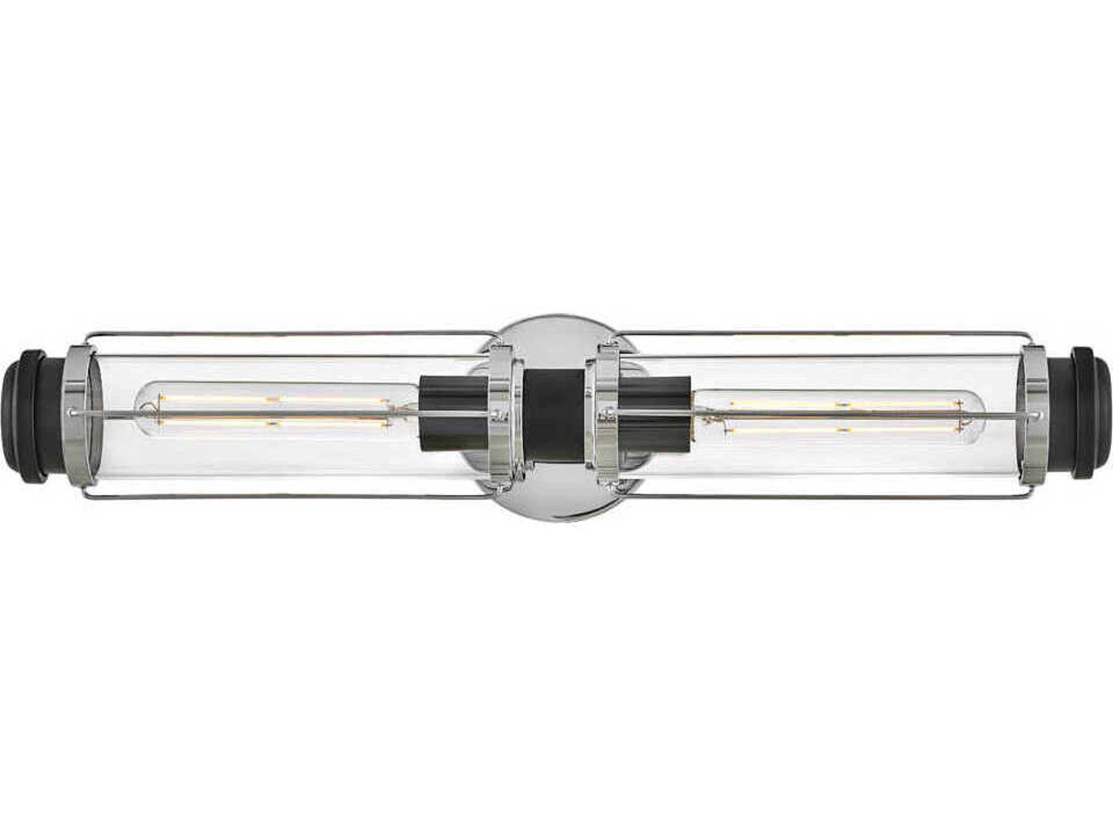 Hinkley Masthead 2-Light Chrome Black Glass Vanity Light
