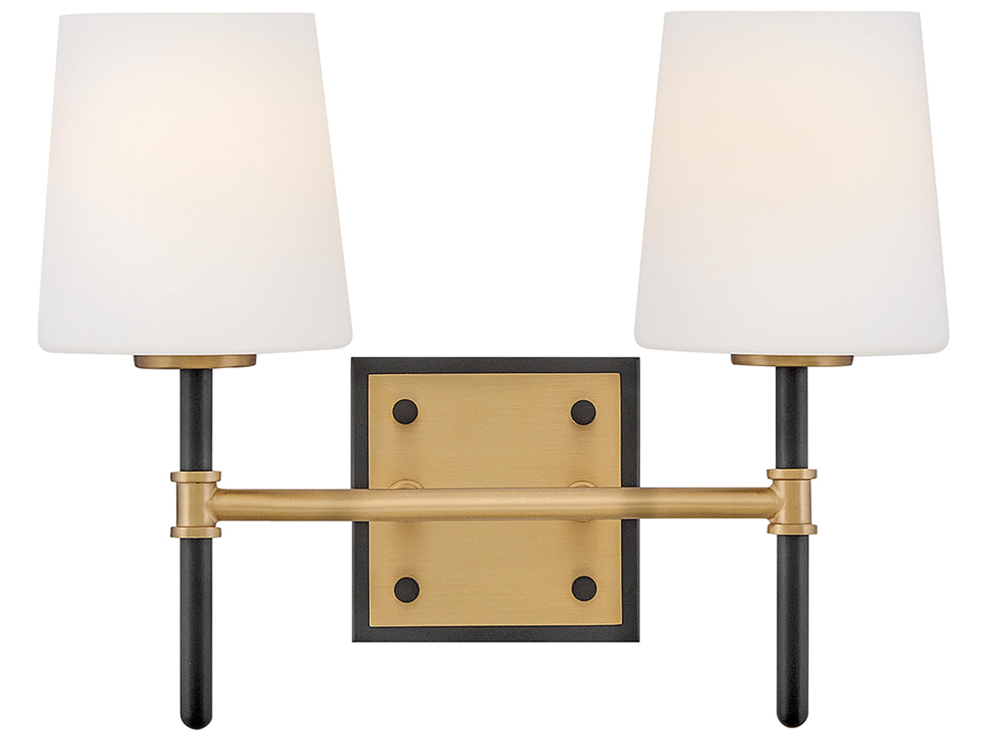 Hinkley Saunders 2-Light Black Lacquered Brass Vanity Light
