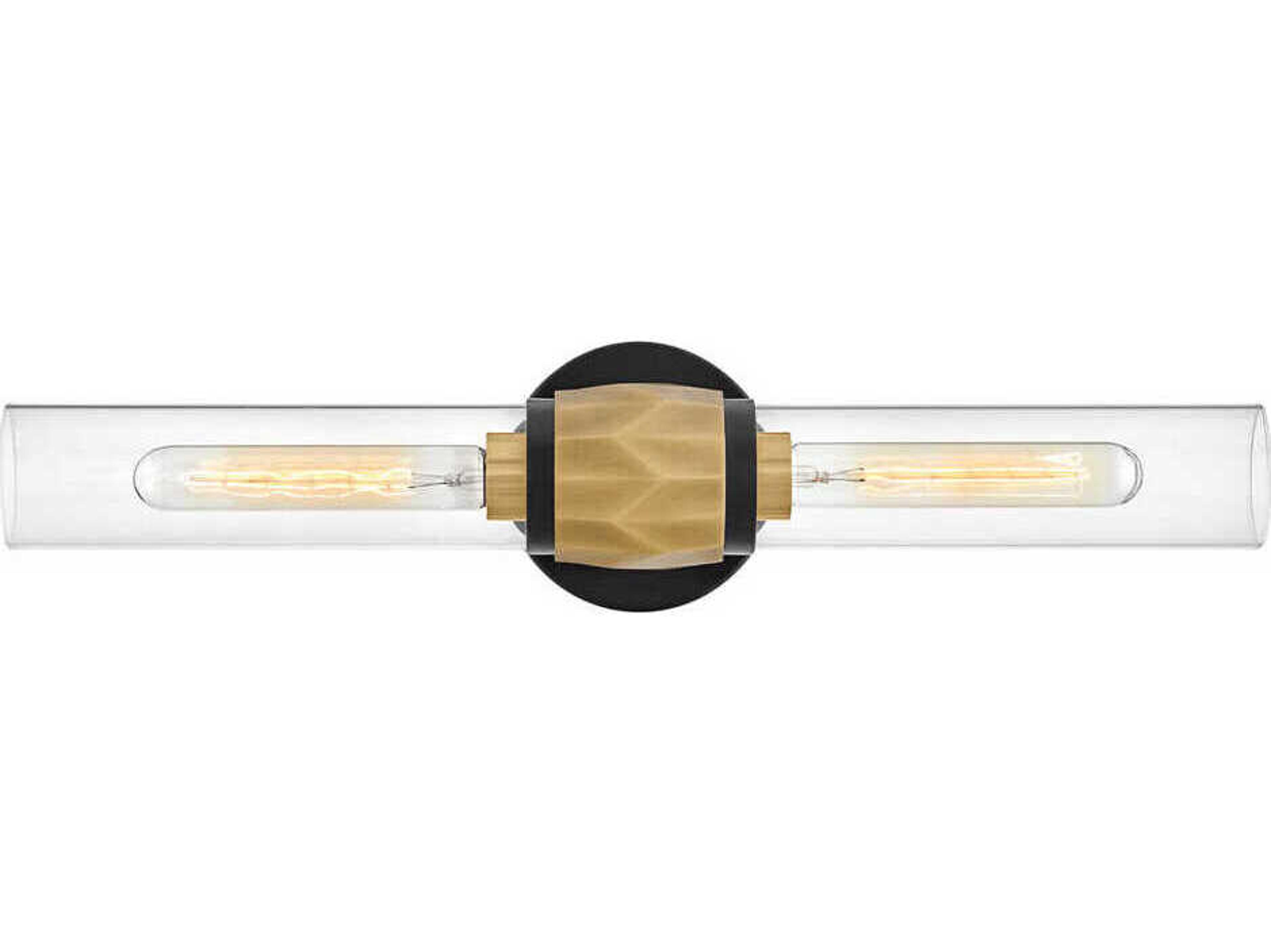 Hinkley Ellison 2-Light Black Heritage Brass Glass LED Vanity Light