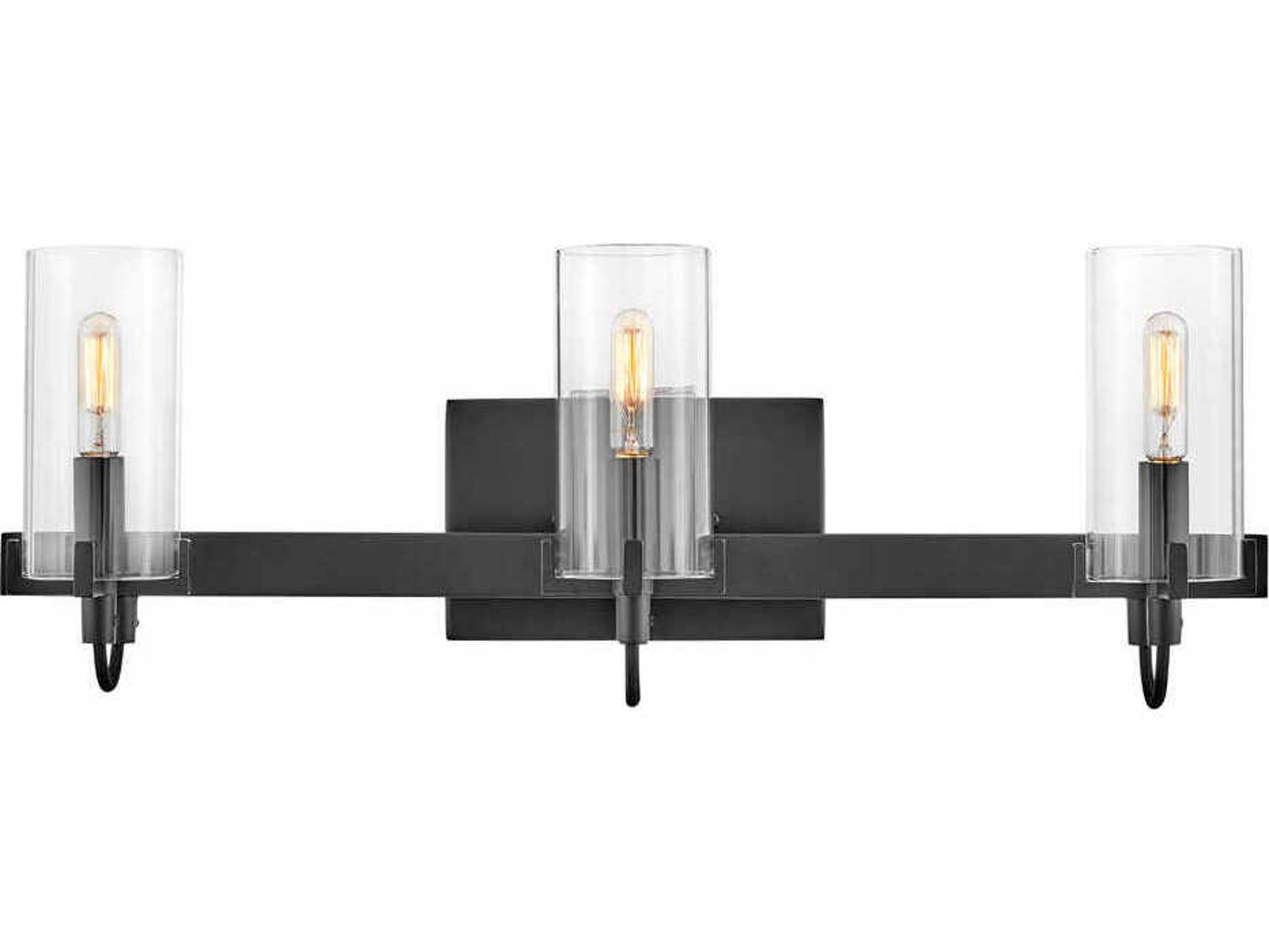 Hinkley Ryden 3-Light Black Glass LED Vanity Light