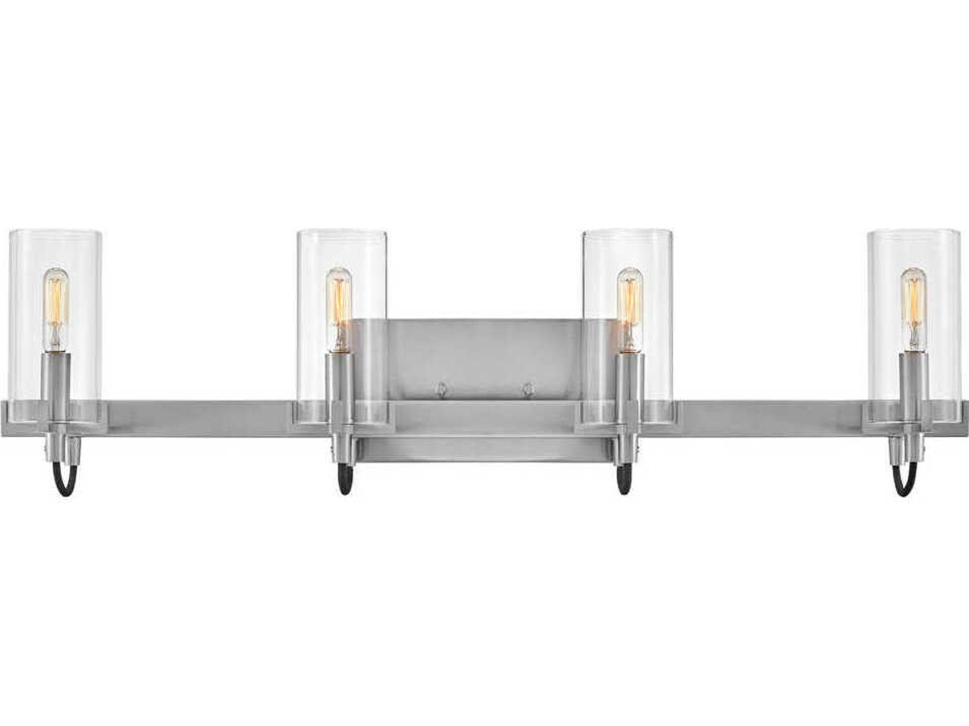 Hinkley Ryden 4-Light Brushed Nickel Glass LED Vanity Light