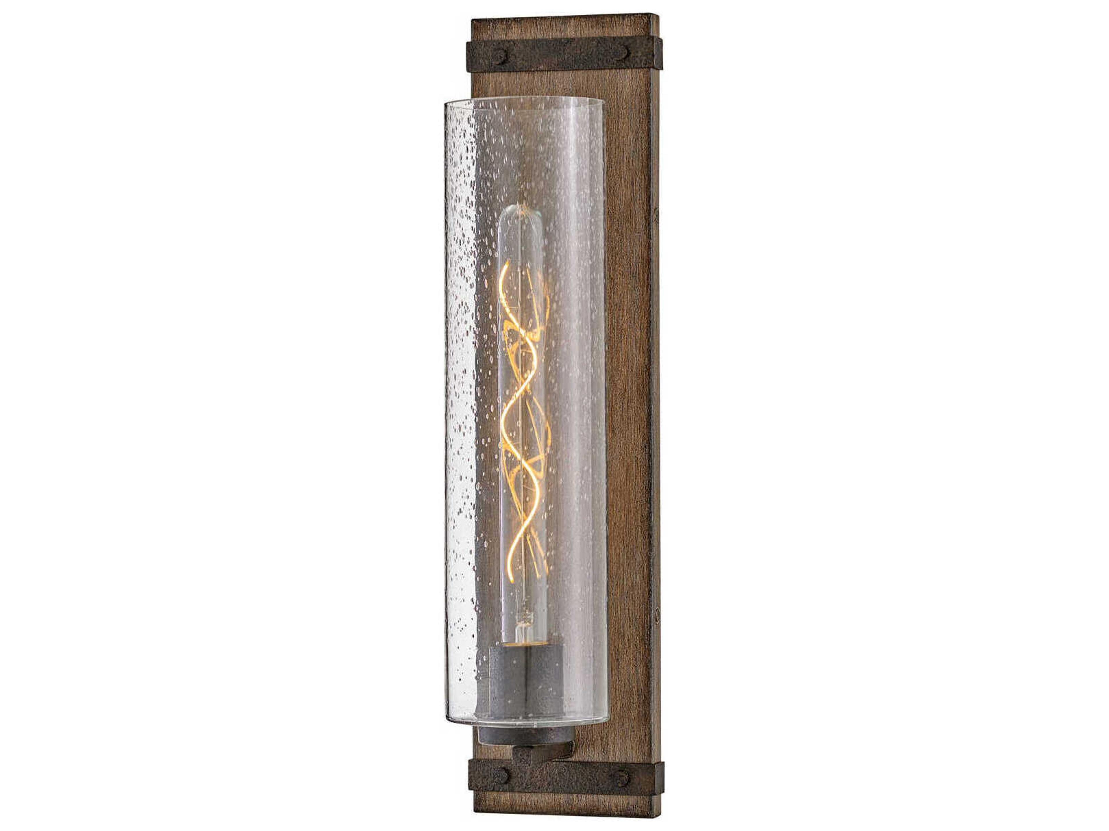 Hinkley Sawyer 1-Light Sequoia Iron Rust Brown Glass LED Wall Sconce
