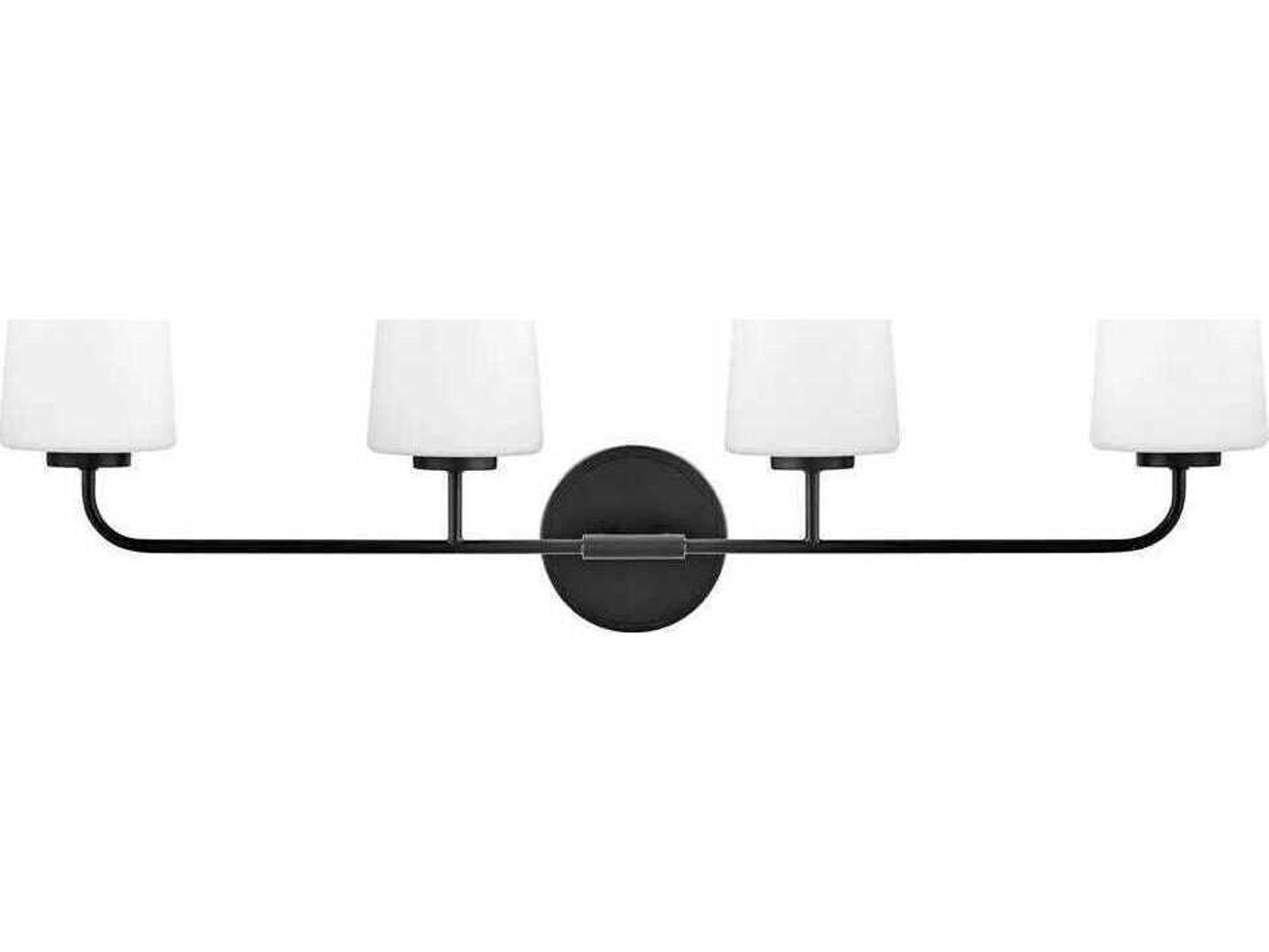 Hinkley Kline 4-Light Black Glass Vanity Light